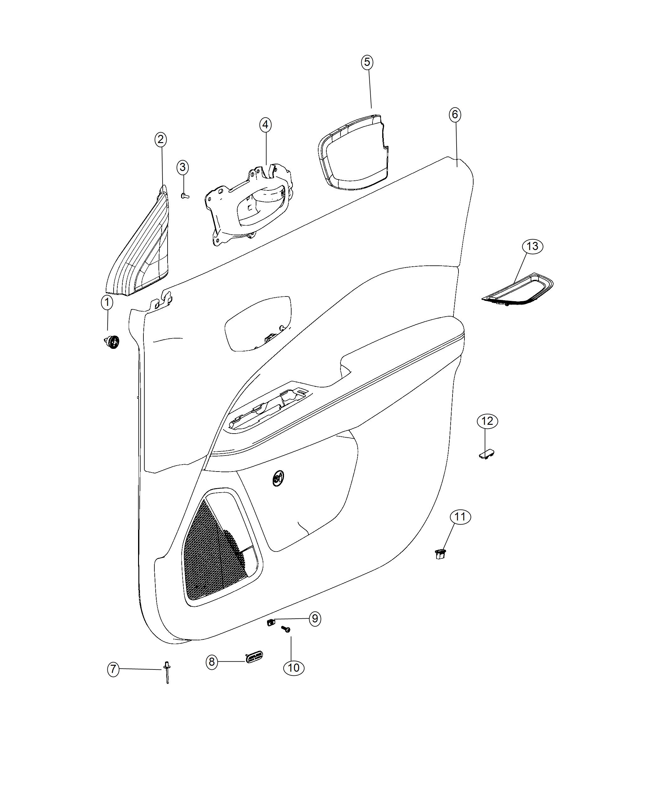 Diagram Front Door Trim Panels. for your 1999 Chrysler 300  M 