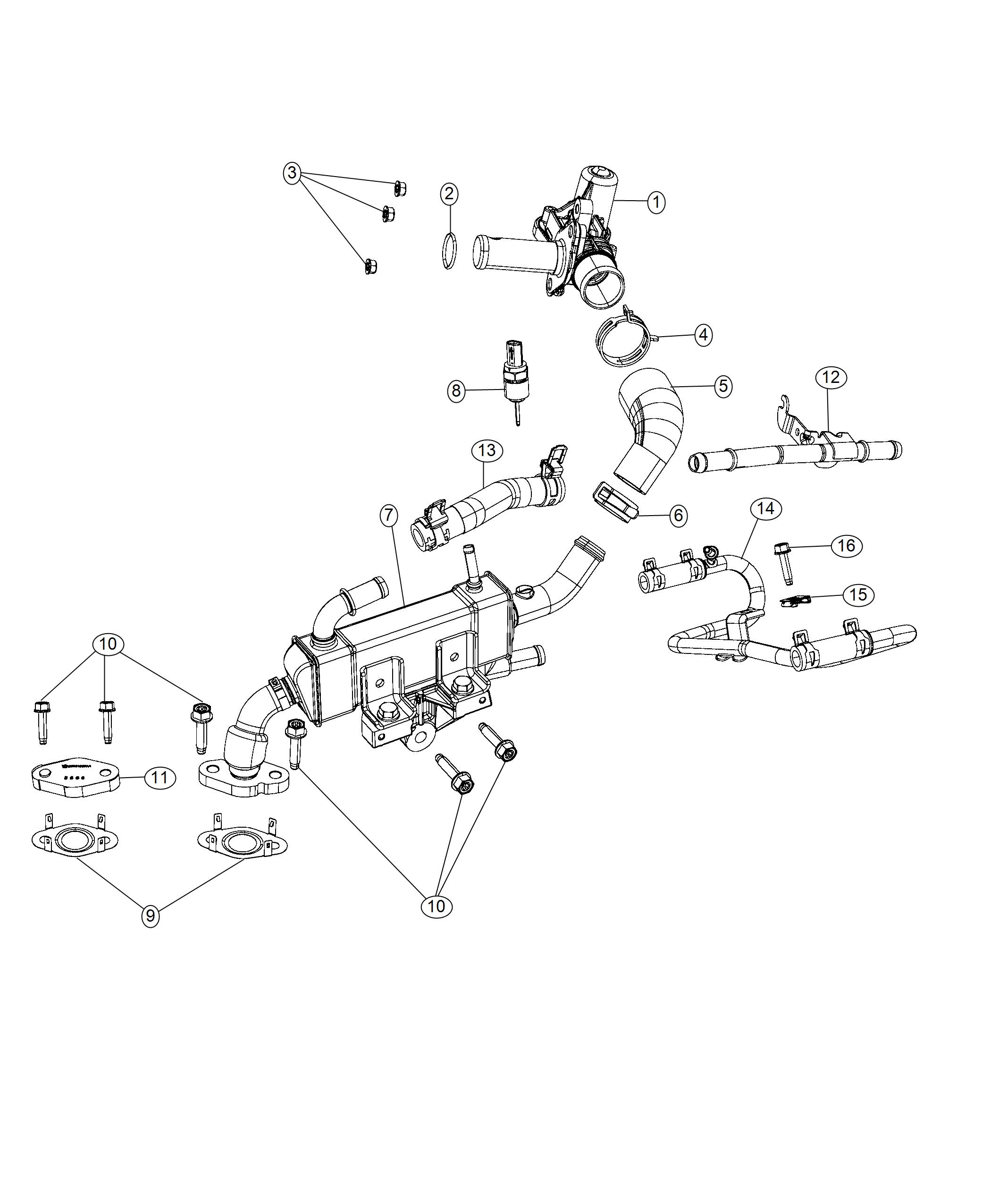 Diagram EGR Valve, 3.6L [3.6L V6 24V VVT Engine Upg I w/ESS]. for your Dodge Durango  