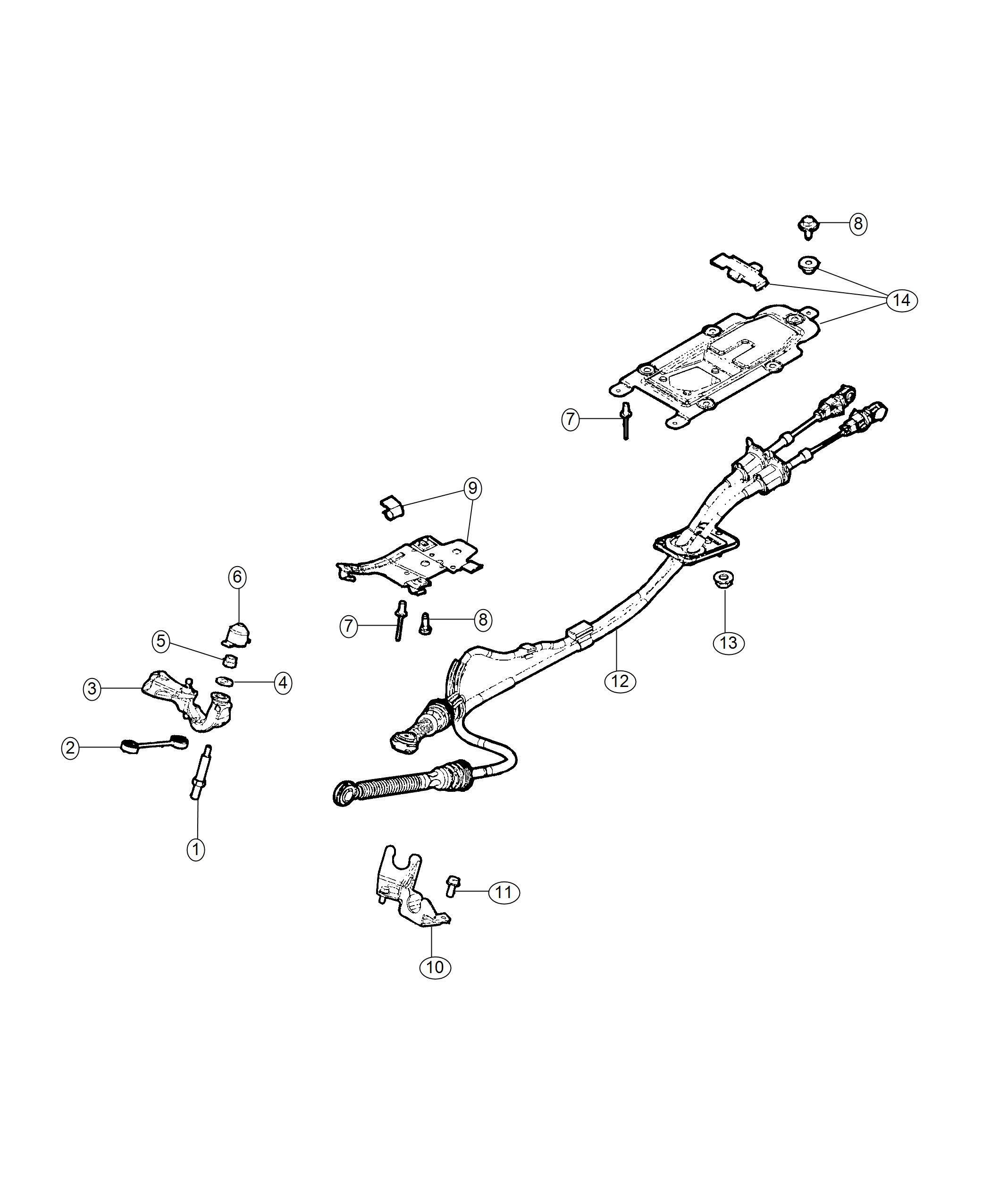 Diagram Gear Shift Cable And Bracket. for your 2018 Jeep Compass   