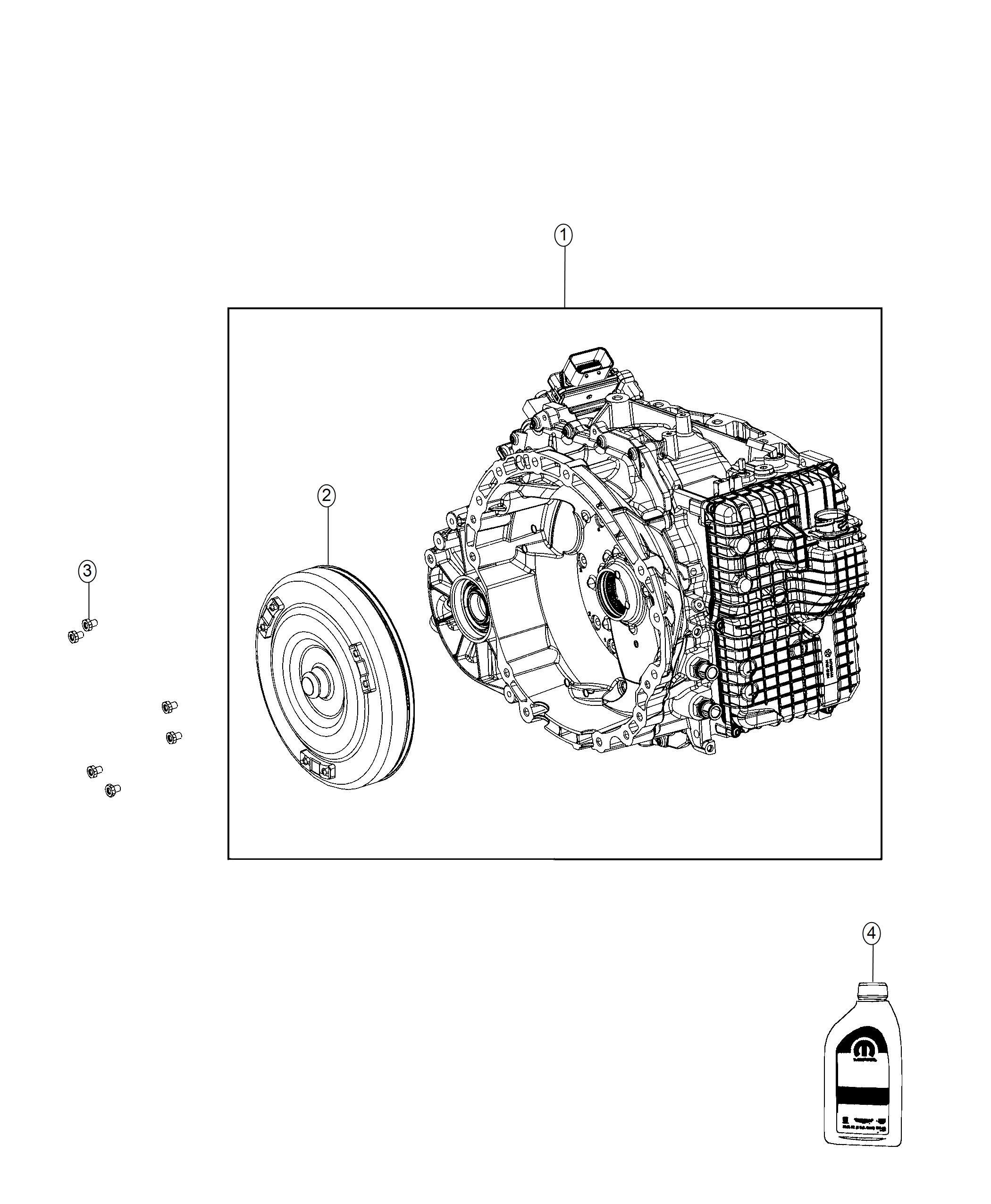 Diagram Transmission / Transaxle Assembly. for your 2018 Jeep Compass 2.4L I4 A/T 4X4 LATITUDE 