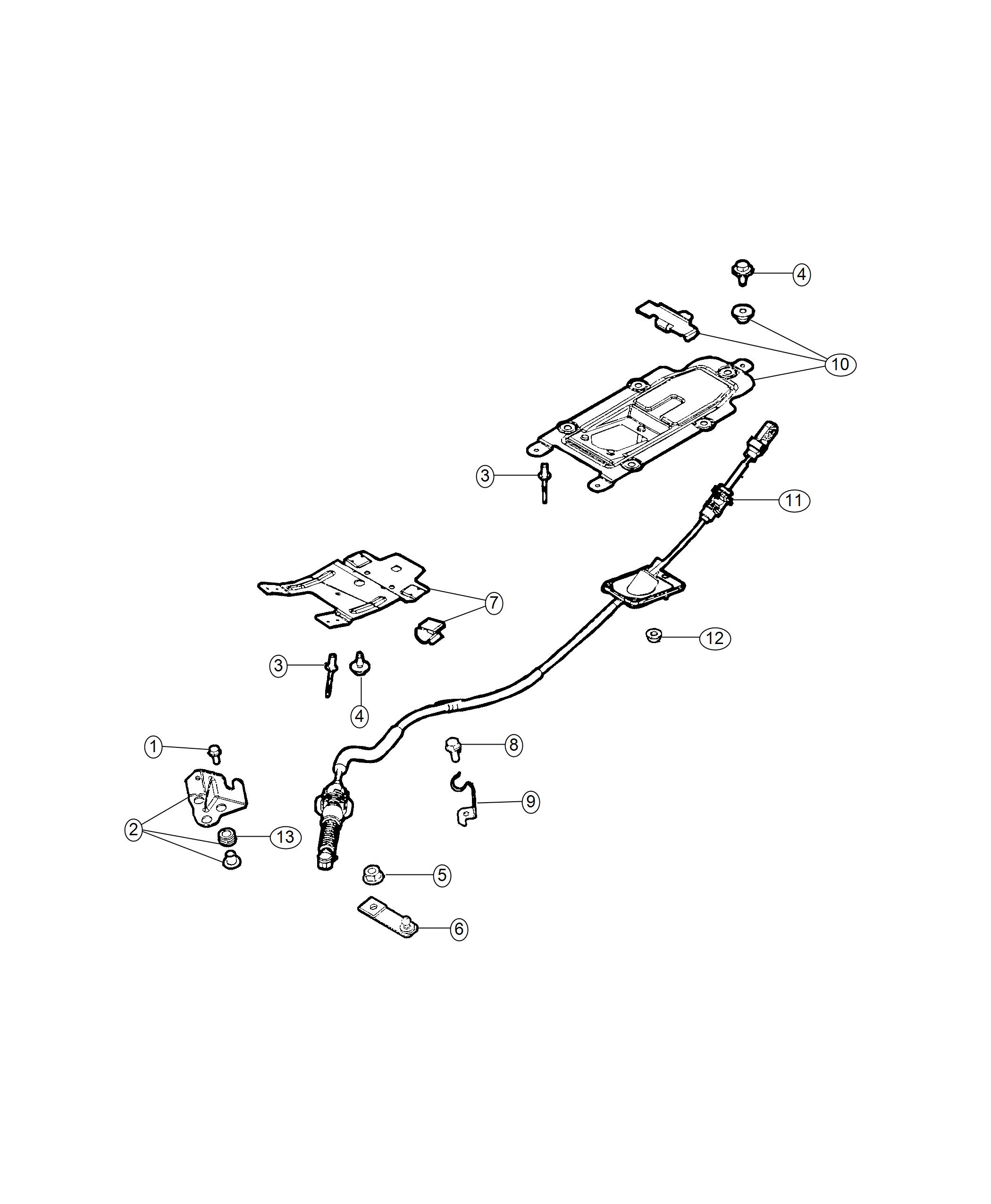 Diagram Gear Shift Cable And Bracket. for your 2018 Jeep Compass   