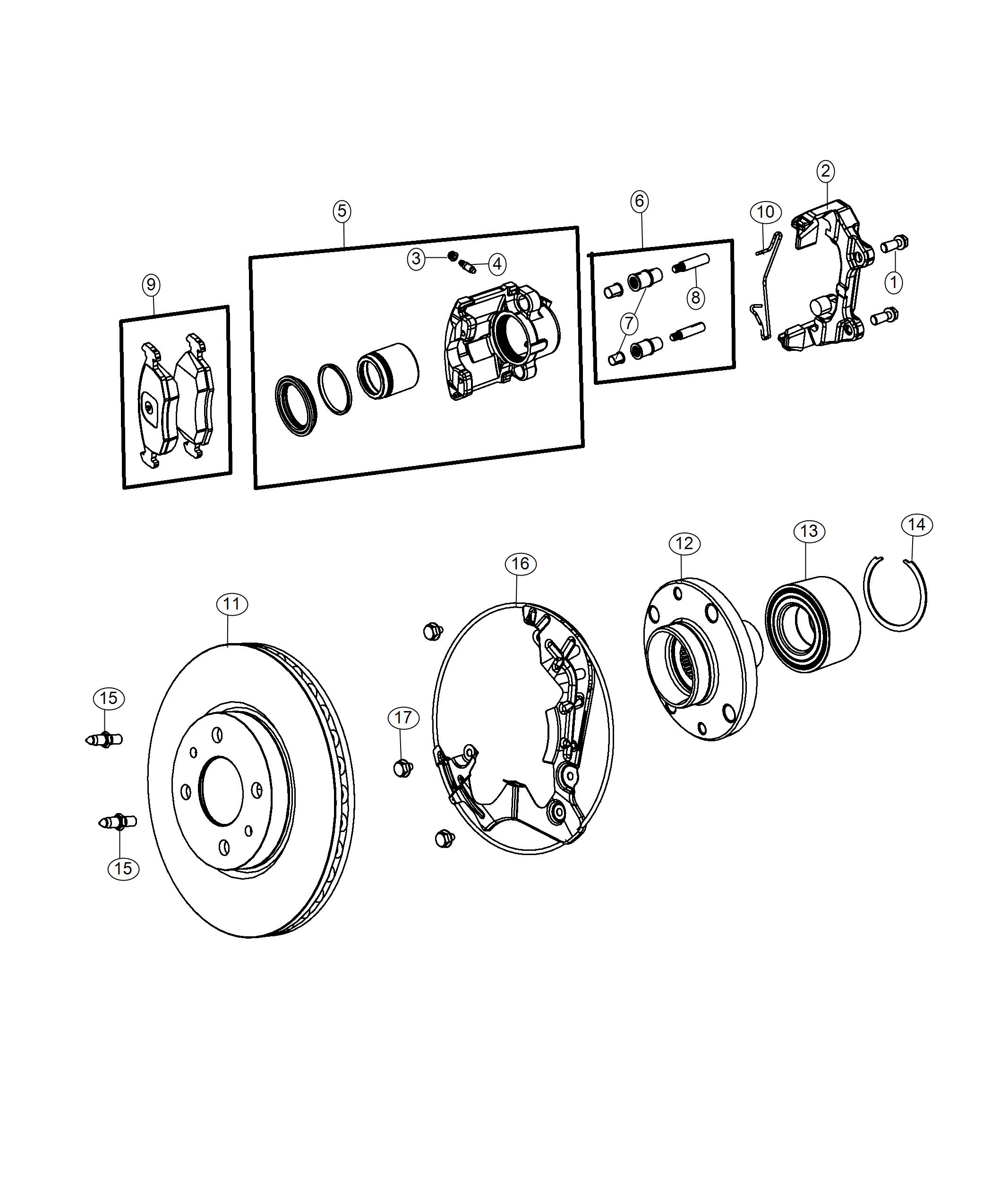 Diagram Brakes, Front. for your Jeep Wrangler  