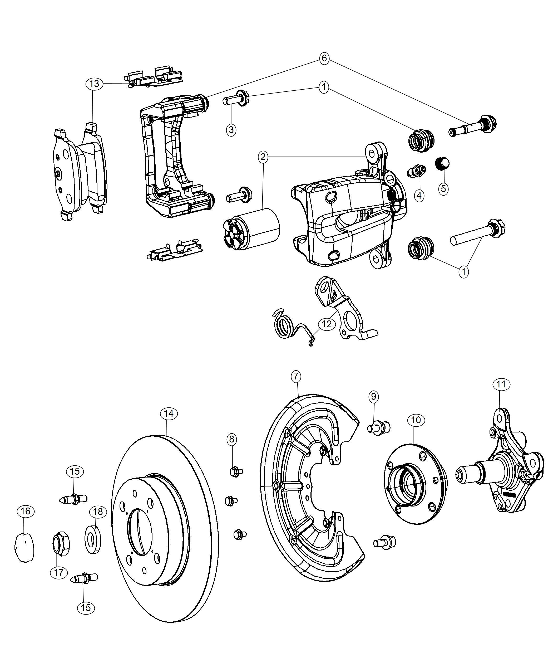 Diagram Brakes, Rear, Disc. for your 2011 Chrysler 200   