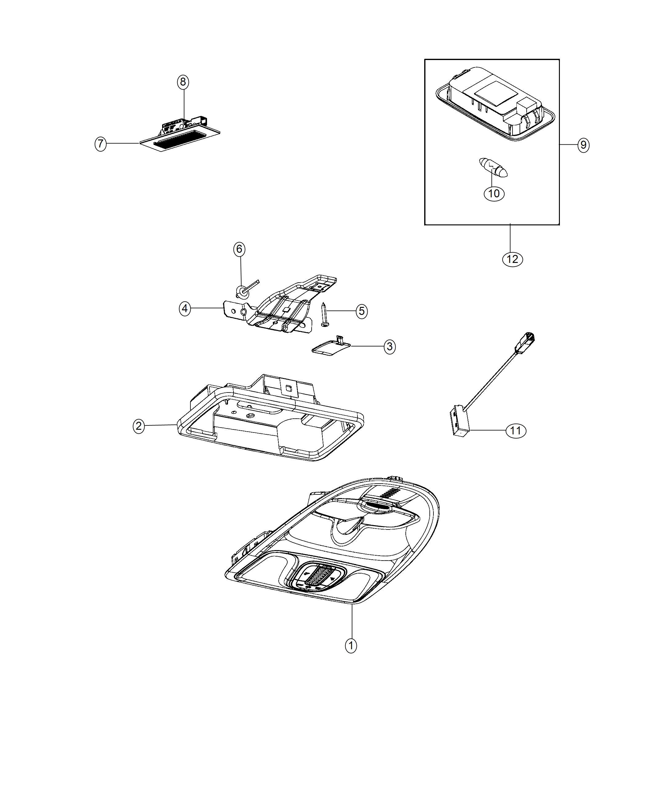 Diagram Lamp, Interior. for your 2000 Chrysler 300  M 