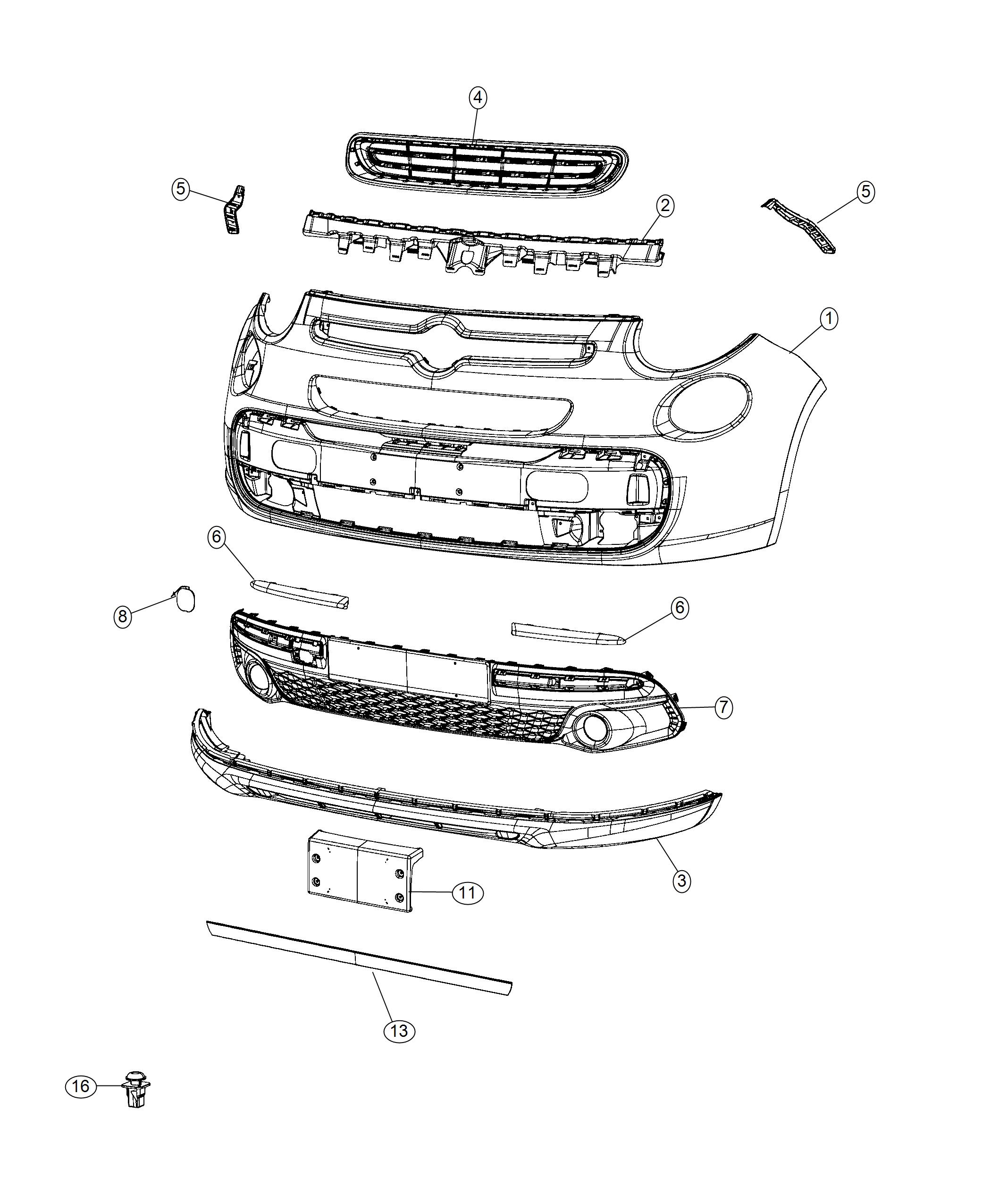 Diagram Fascia, Front. for your Fiat 500L  