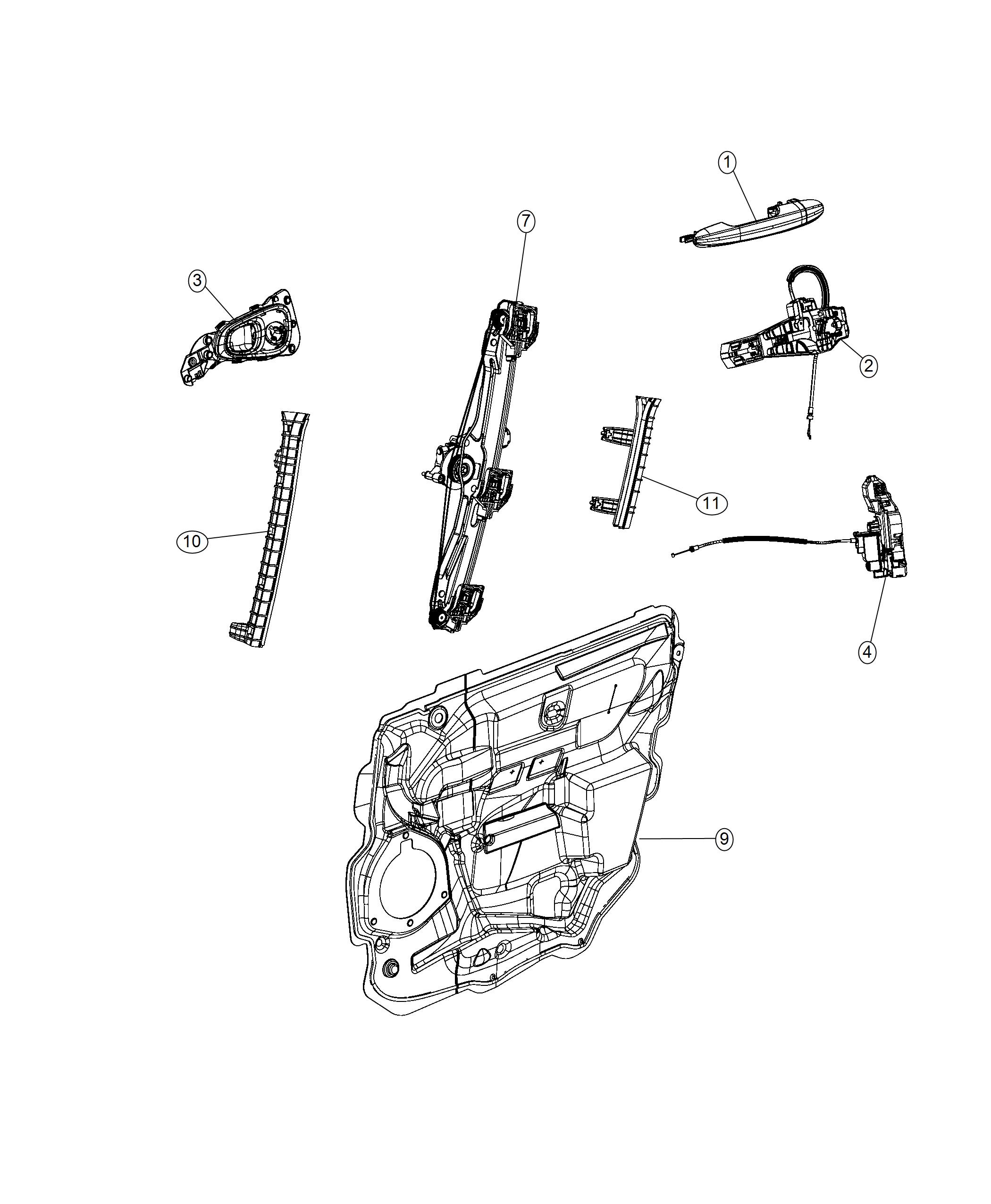 Diagram Front Door, Hardware Components. for your Chrysler 300  M