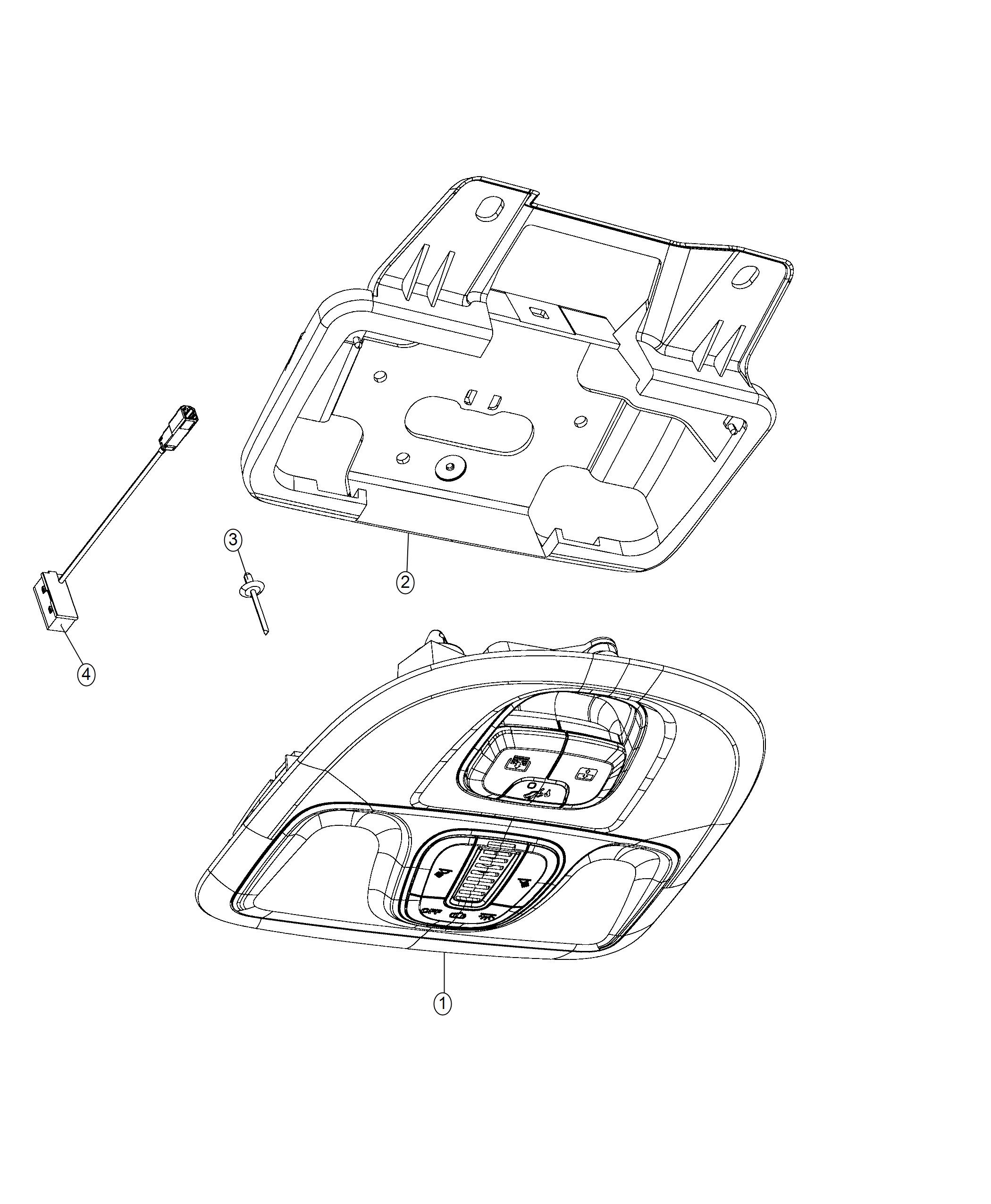 Diagram Overhead Console [DUAL-PANE POWER SUNROOF]. for your Fiat 500L  