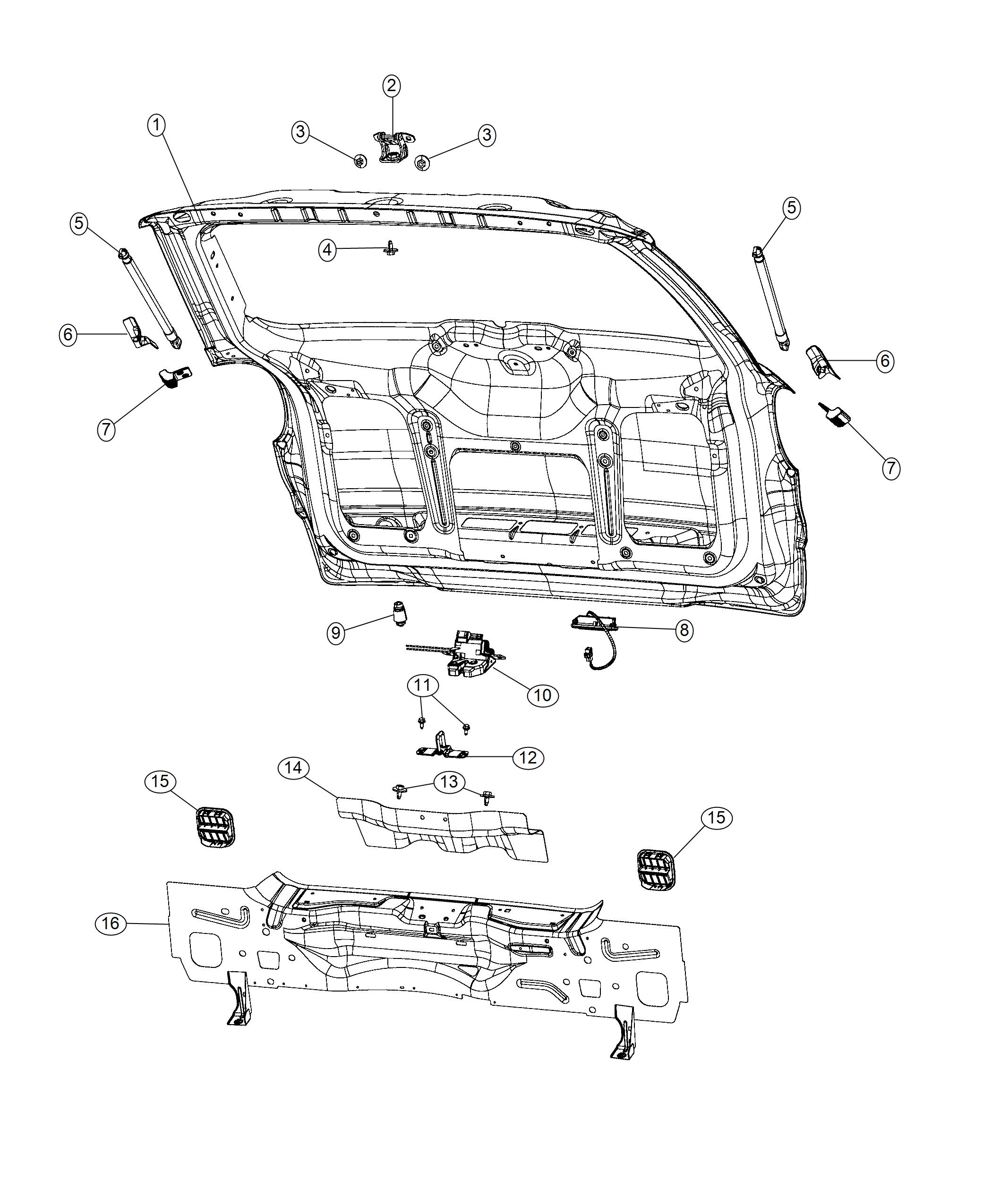 Diagram Liftgate and Related Parts. for your Ram