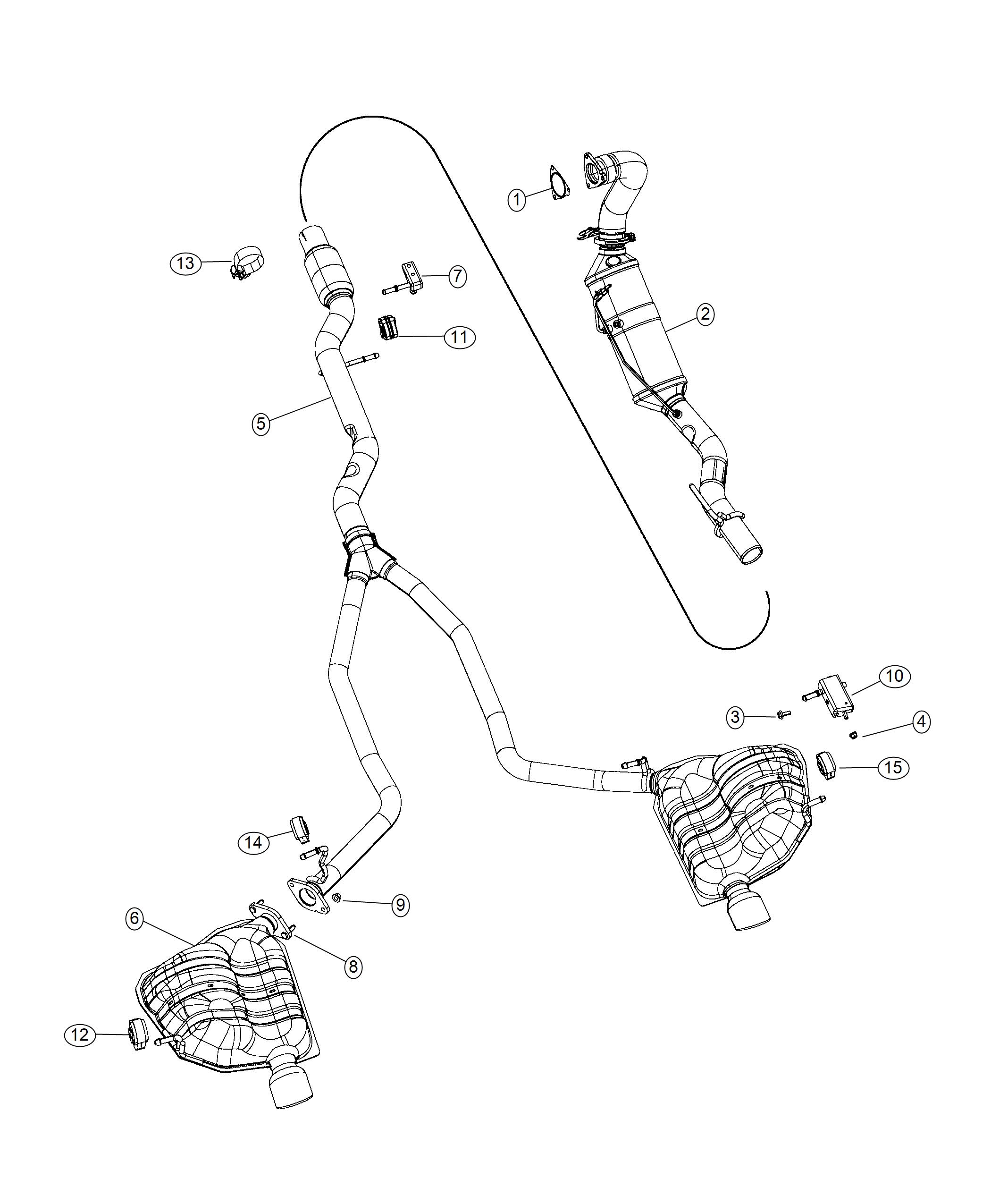 Diagram Exhaust System 3.0L [3.0L V6 Turbo Diesel Engine]. for your 2006 Dodge Grand Caravan   