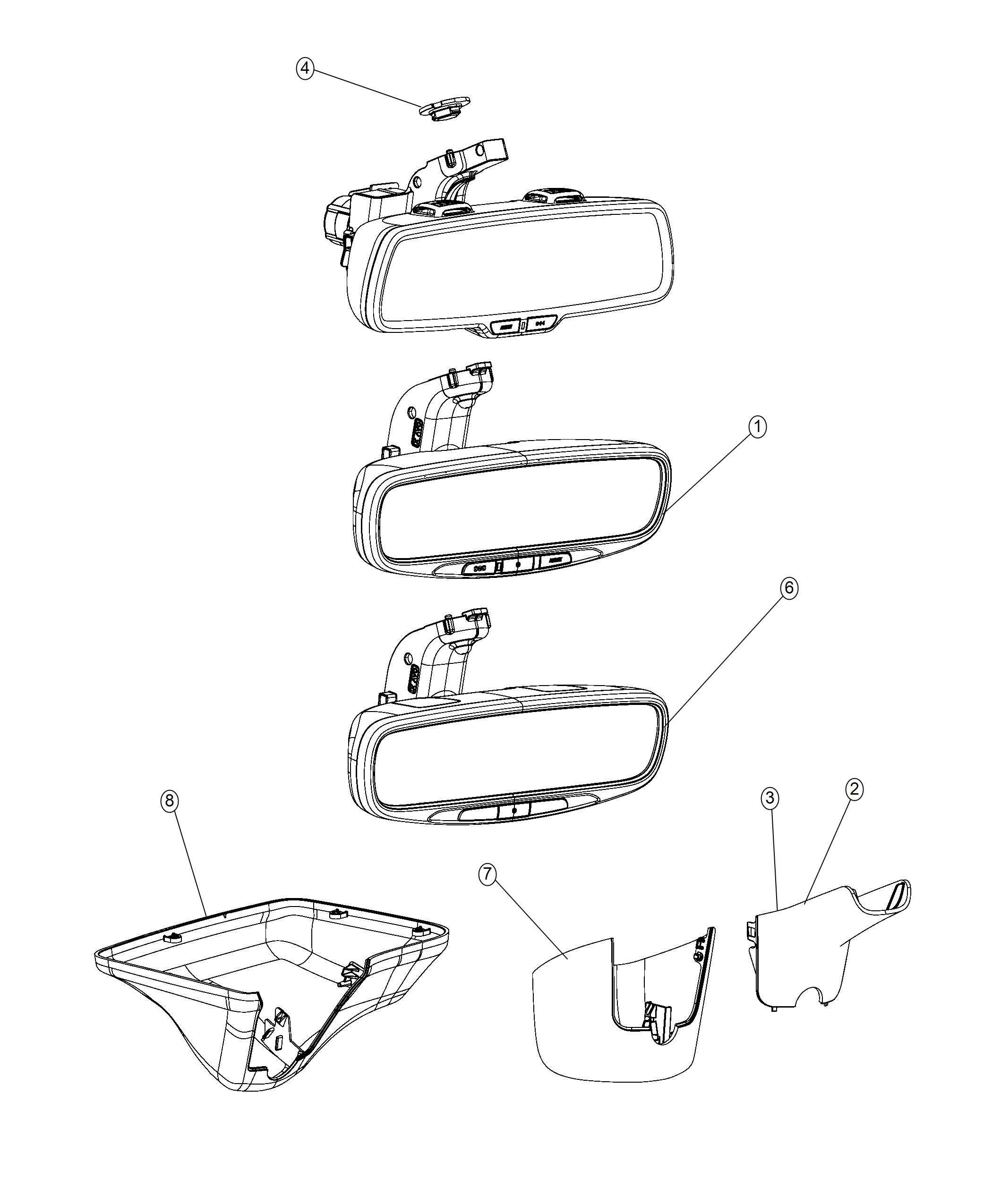 Diagram Interior Rearview Mirror. for your Dodge