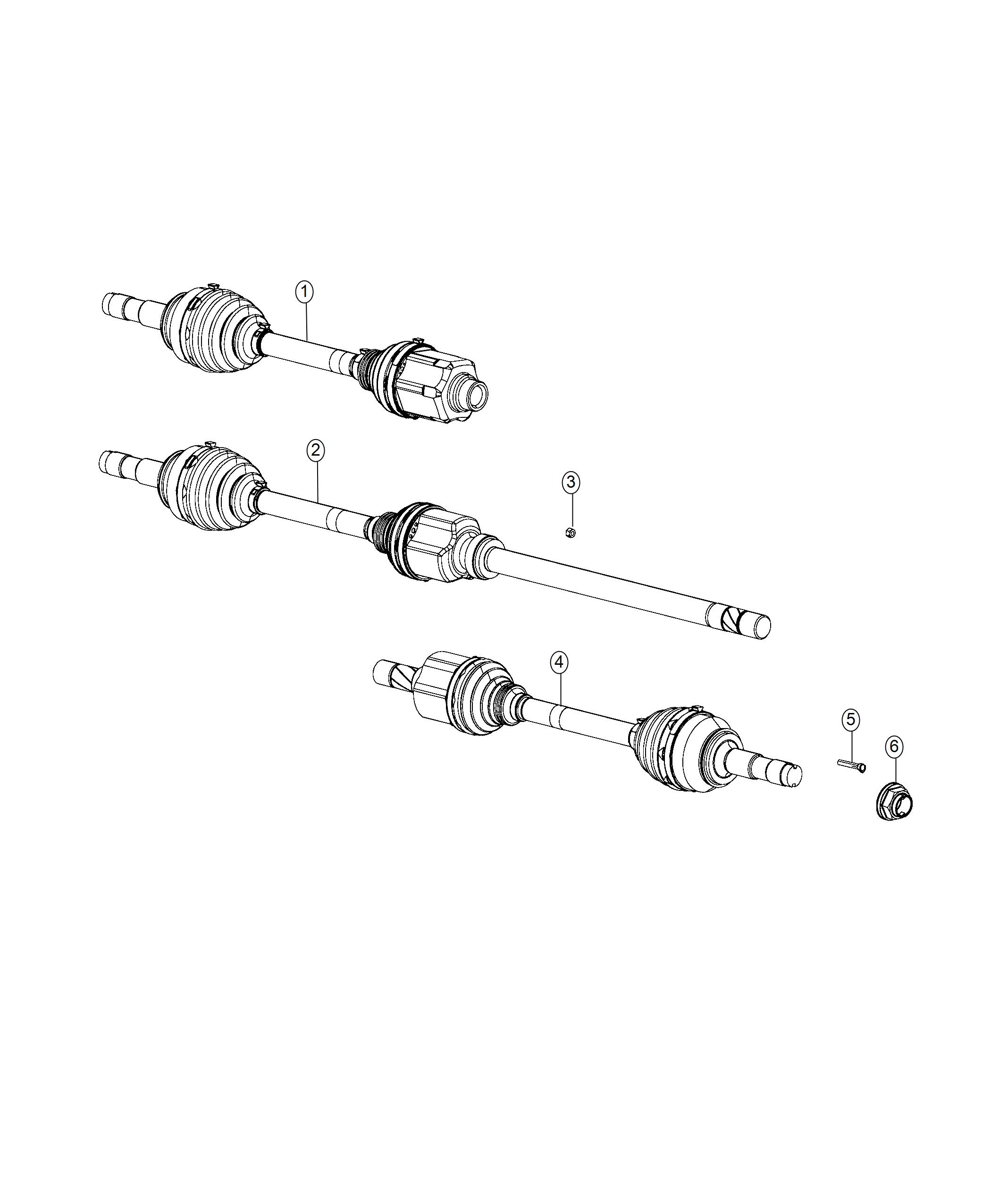Diagram Front Axle Drive Shafts. for your 2023 Dodge Charger   