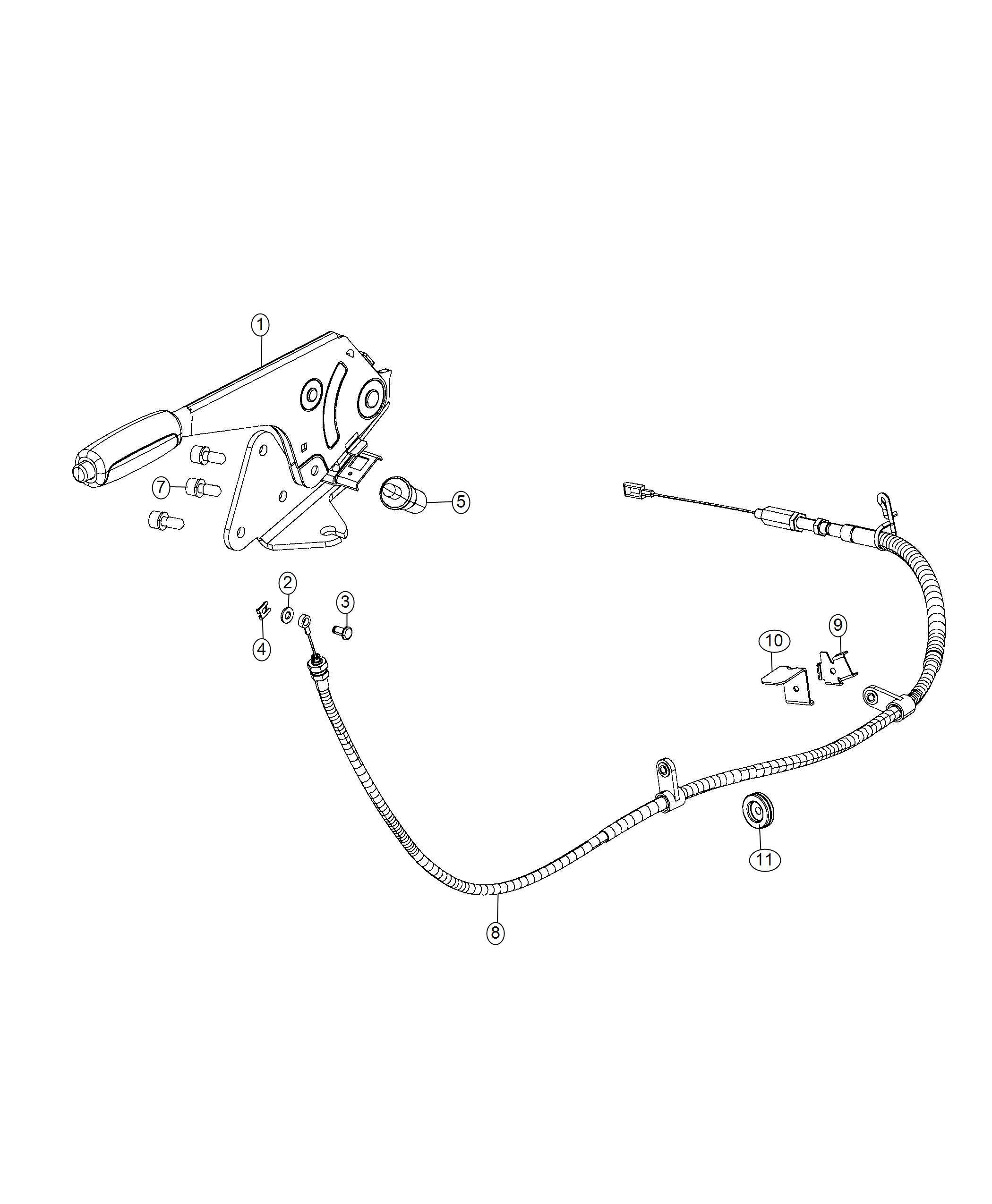 Park Brake Lever and Cables. Diagram