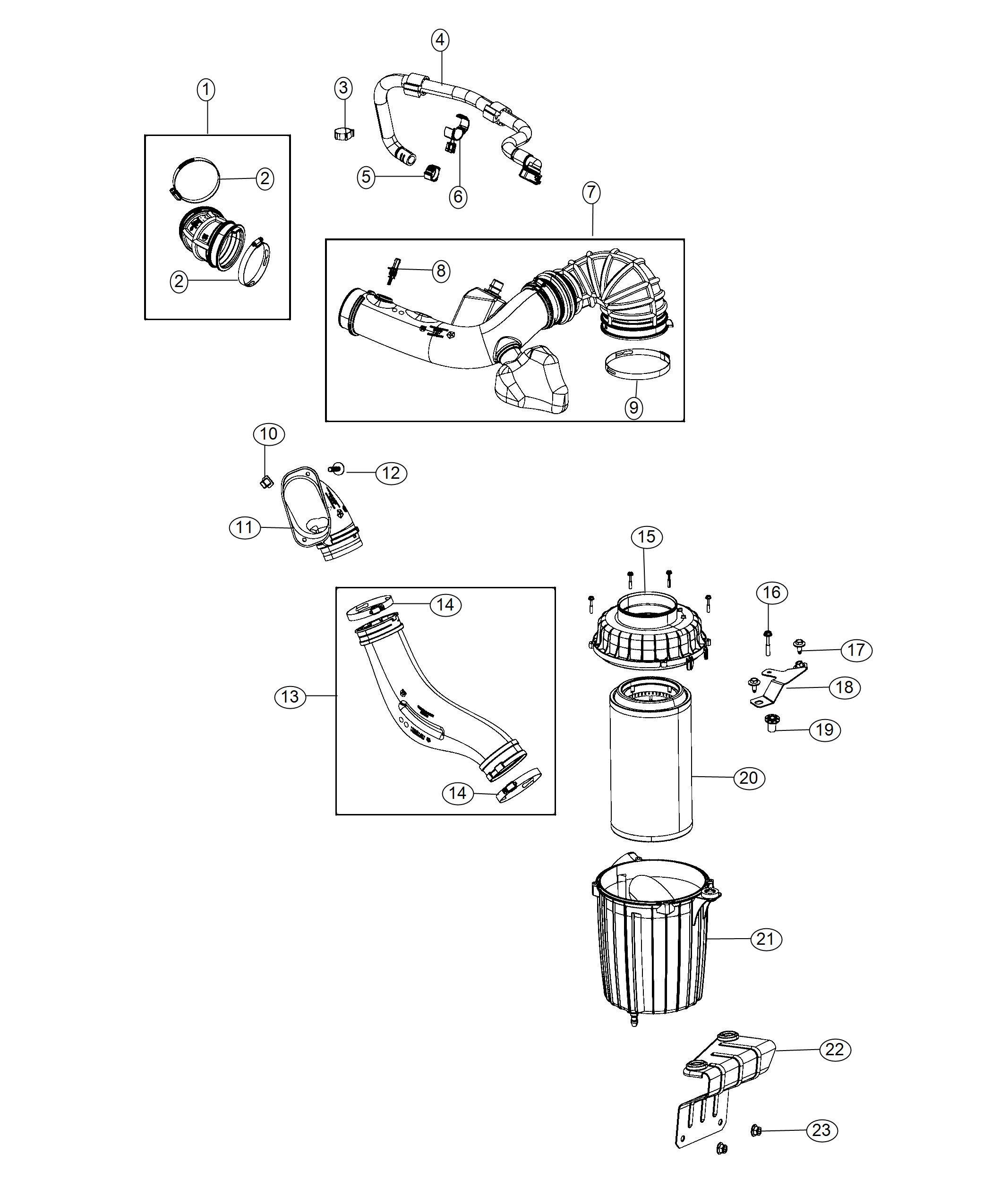 Diagram Air Cleaner, 3.6L [3.6L V6 24V VVT Engine]. for your Ram ProMaster  