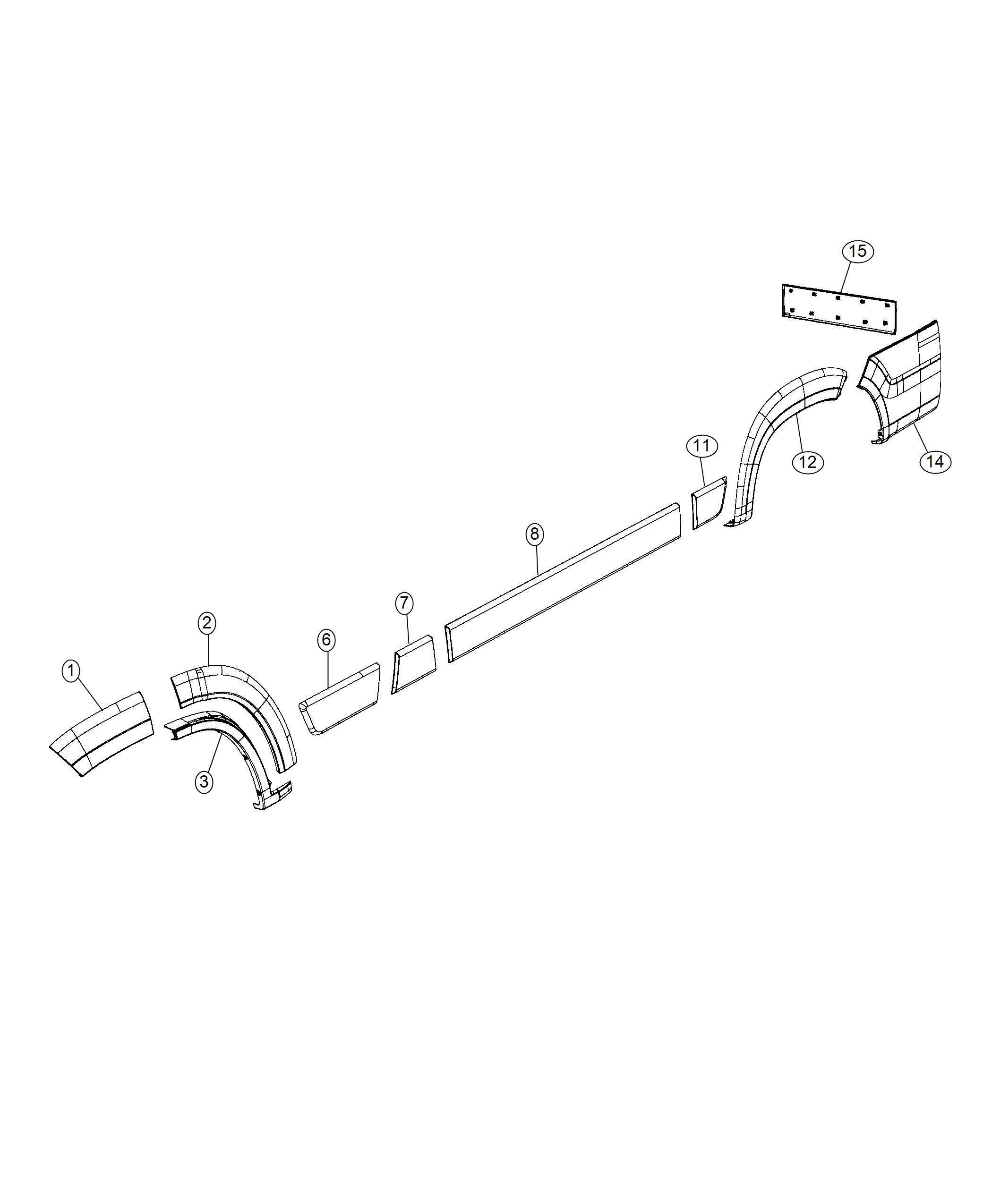 Diagram Exterior Ornamentation, Moldings and Cladding. for your 2004 Chrysler 300  M 