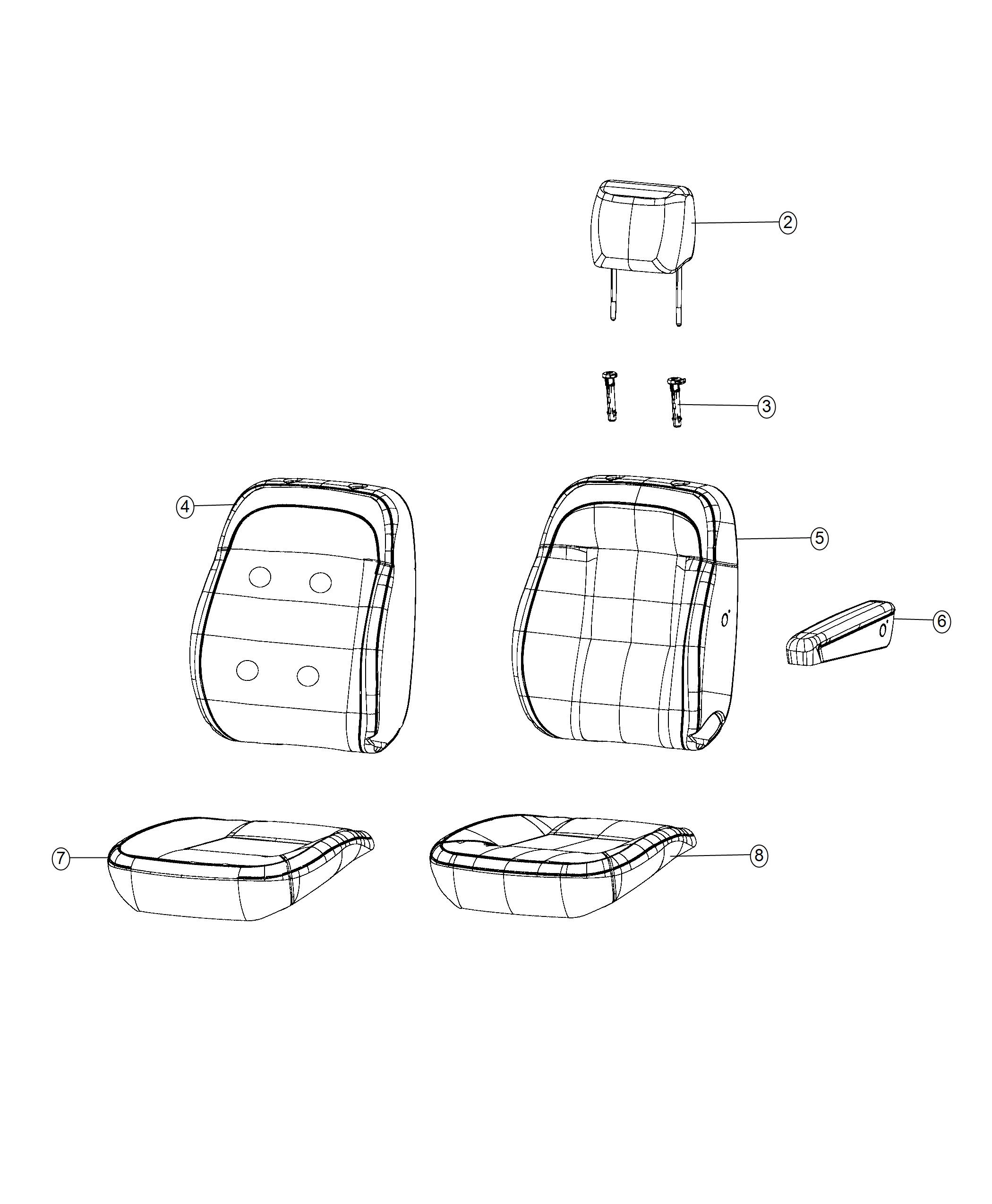 Front Seat - Bucket - Passenger. Diagram