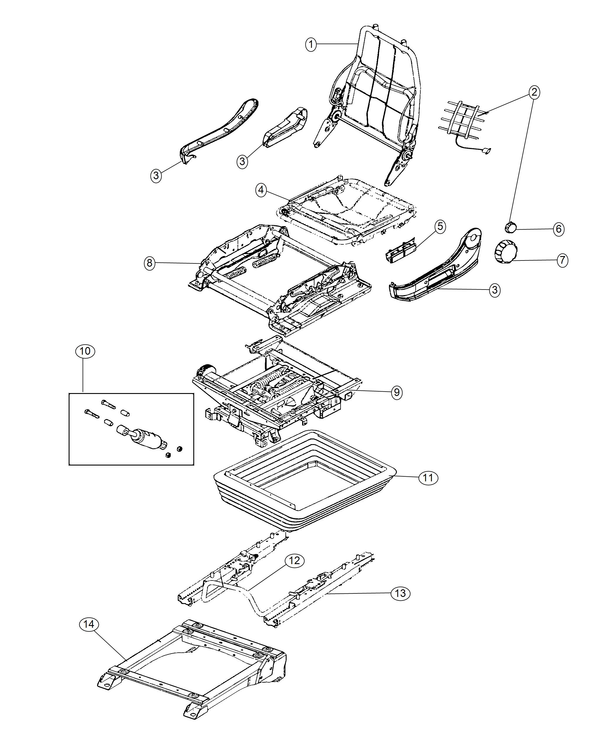 Adjusters, Recliners And Shields, Driver Seat [Driver Suspension Seat]. Diagram