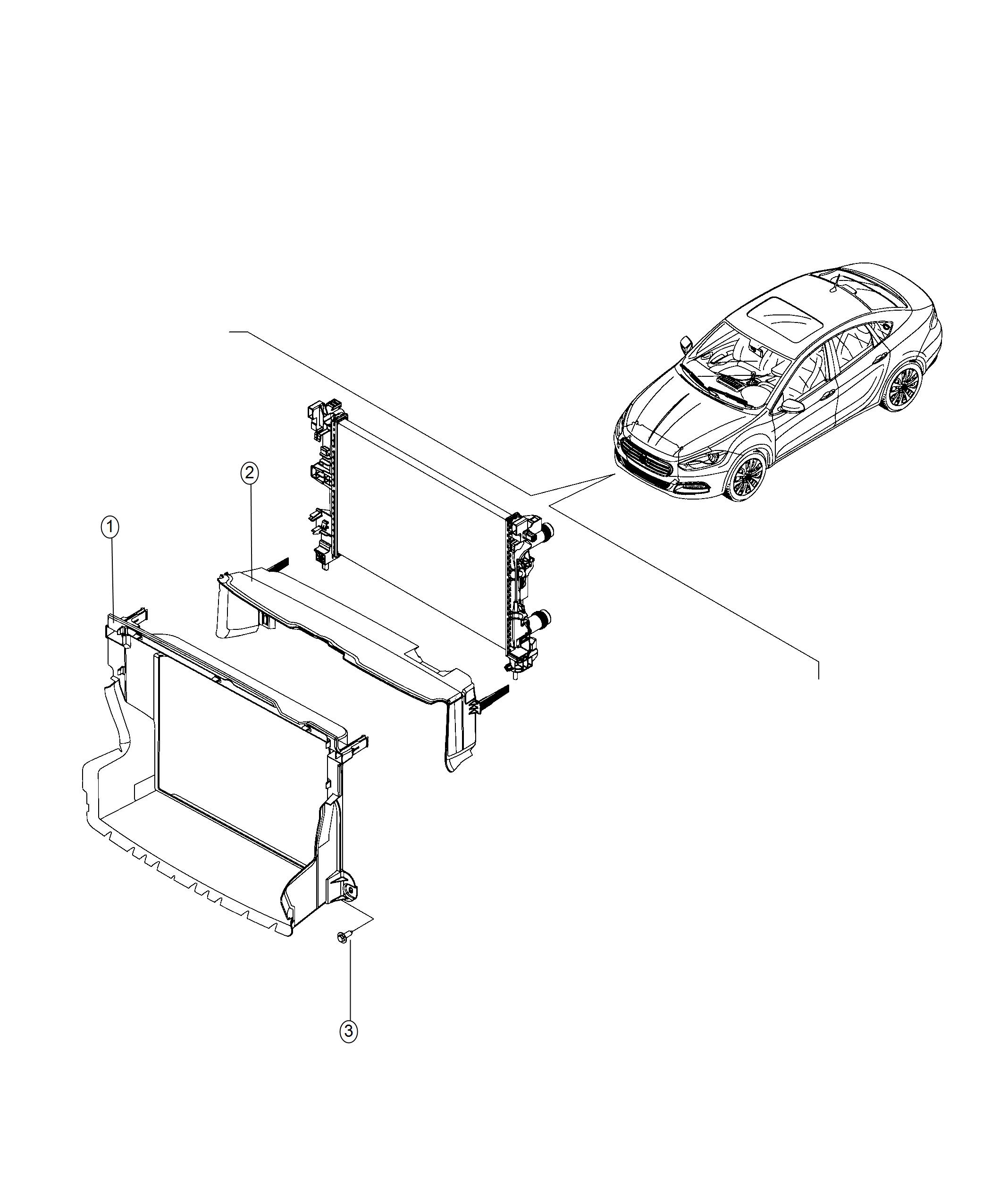 Diagram Radiator Shrouds And Shields. for your 2010 Dodge Ram 3500   