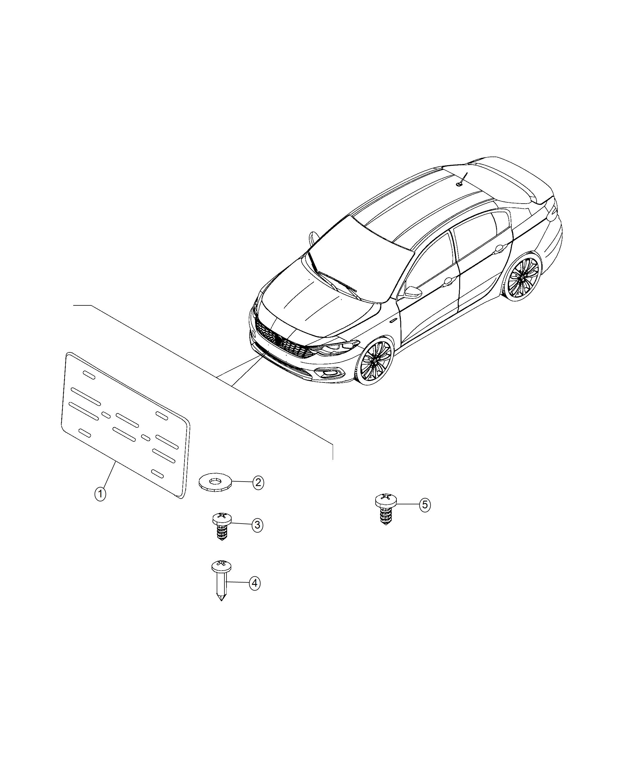 Front License Plate Bracket. Diagram