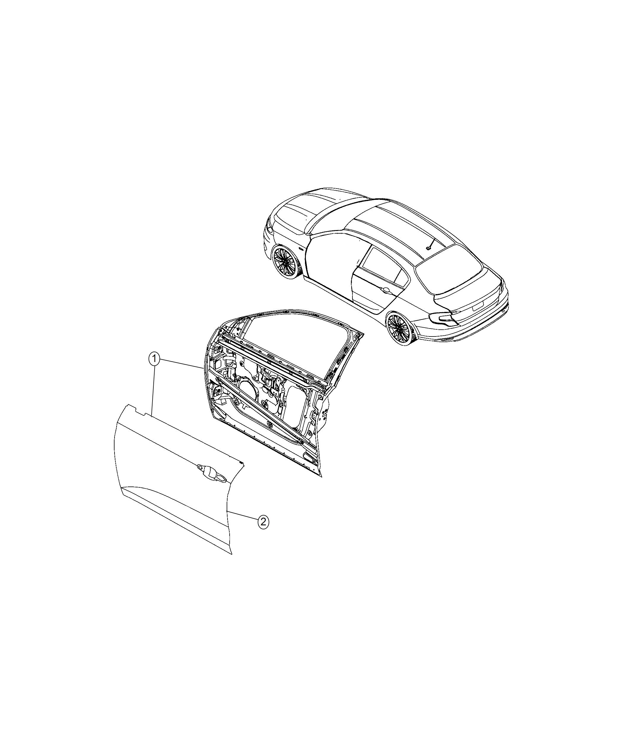 Diagram Front Door, Shell. for your 2021 Dodge Charger   