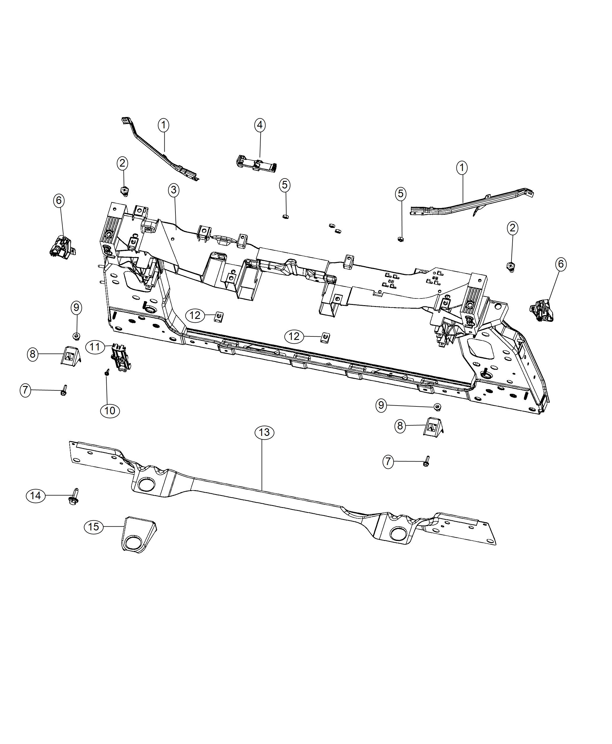 Diagram Radiator Support. for your 2016 Jeep Cherokee   