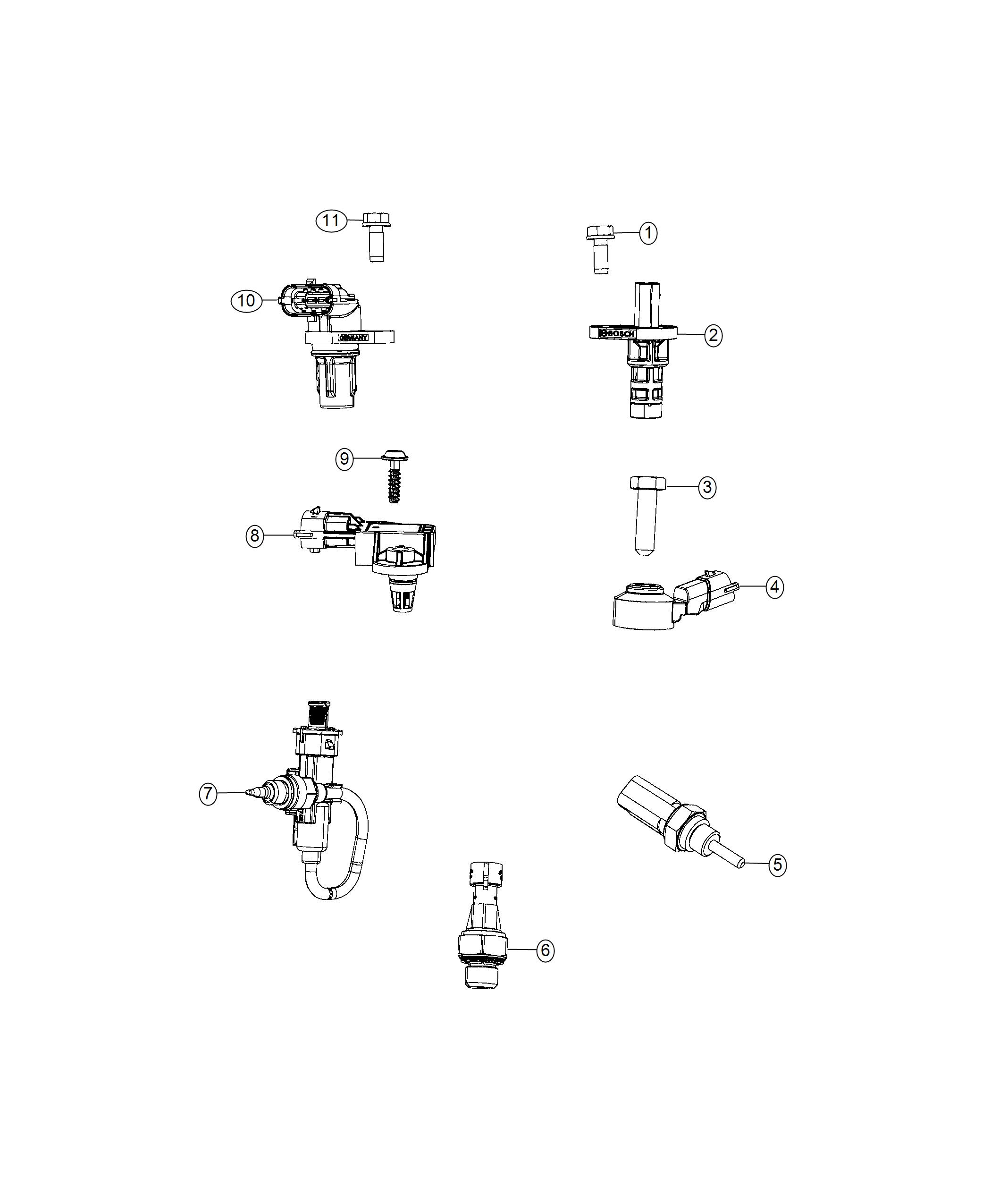 Sensors, Engine Compartment. Diagram