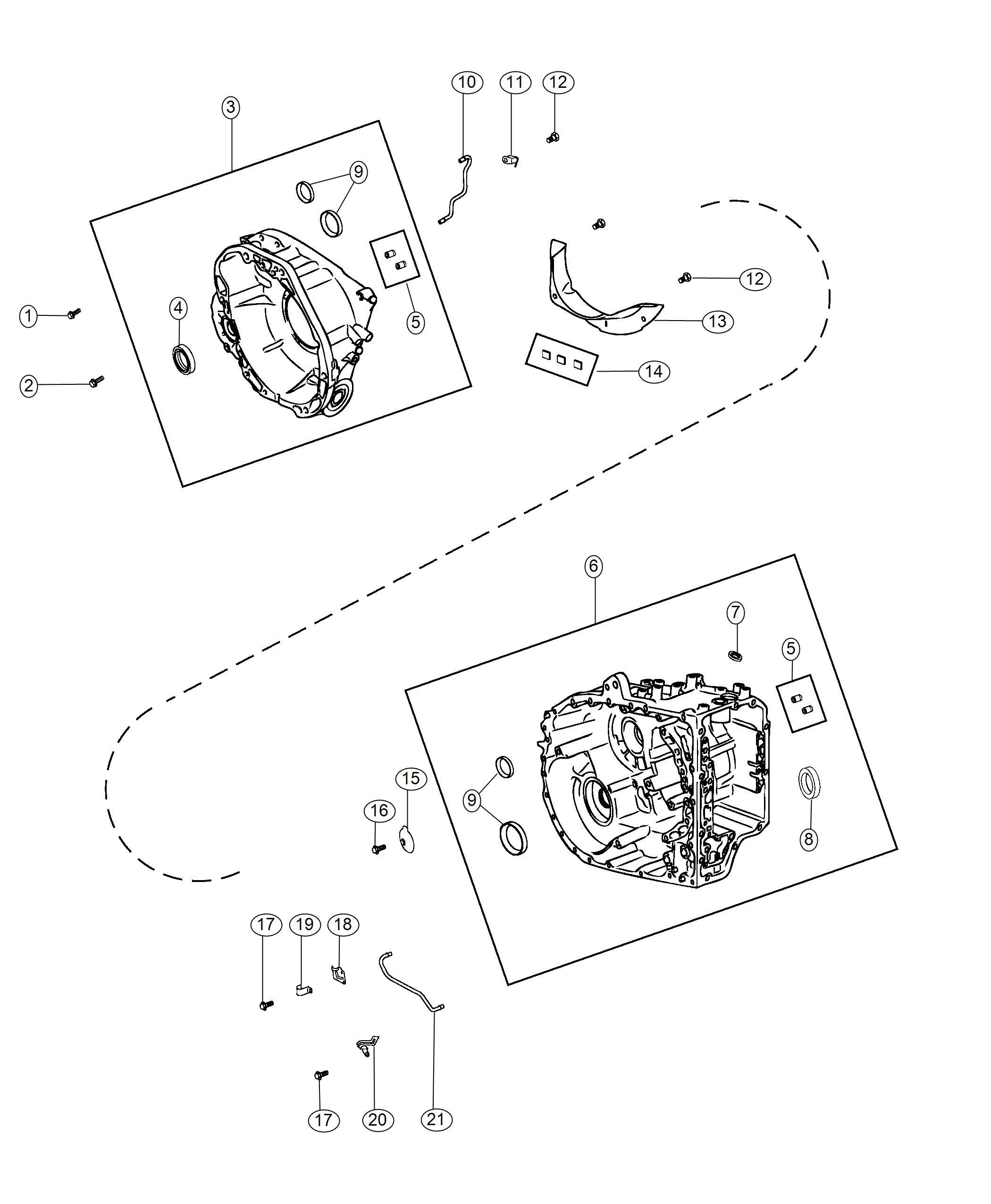 Case and Related Parts. Diagram