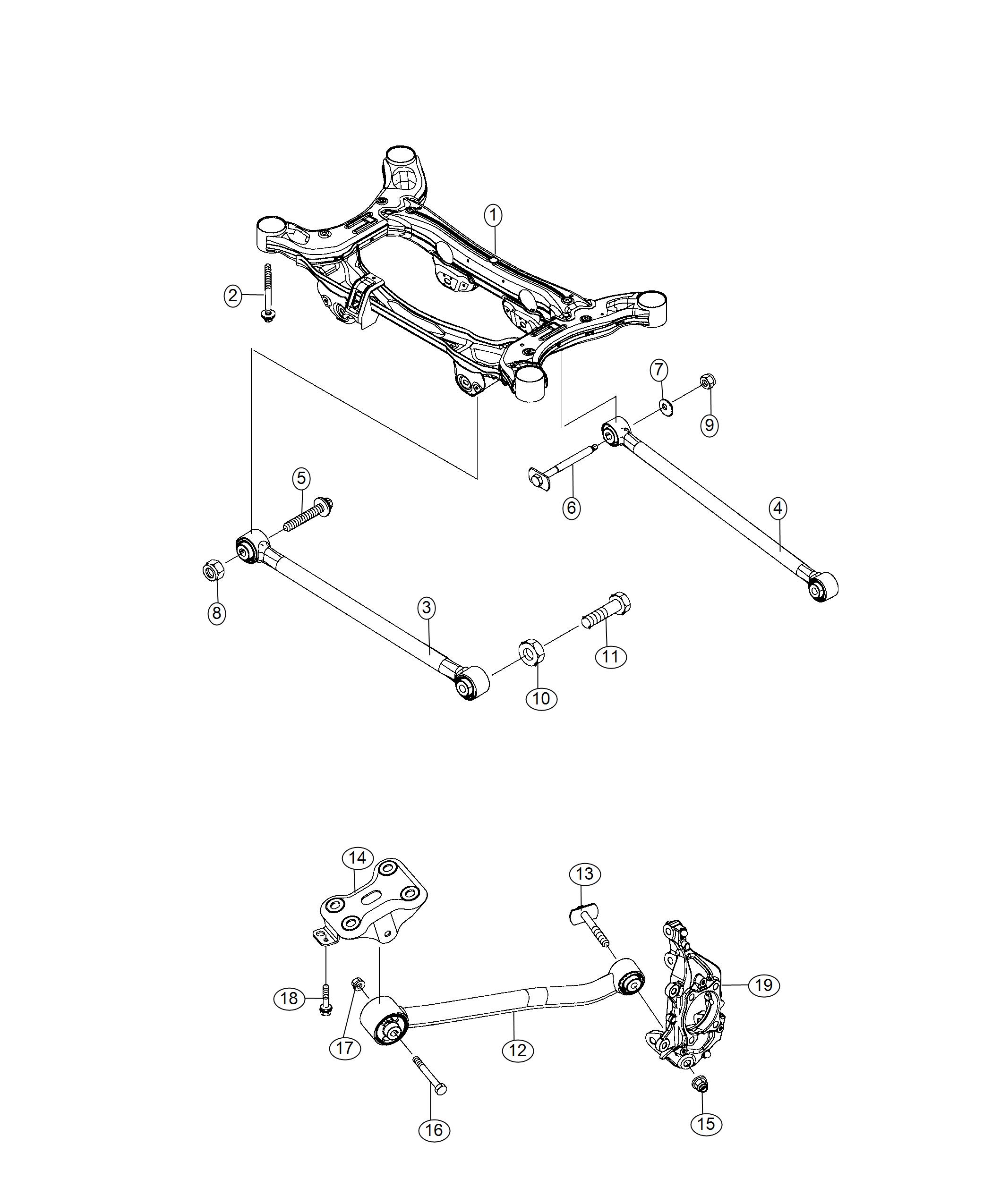 Diagram Crossmember, Links. for your 2001 Chrysler 300  M 