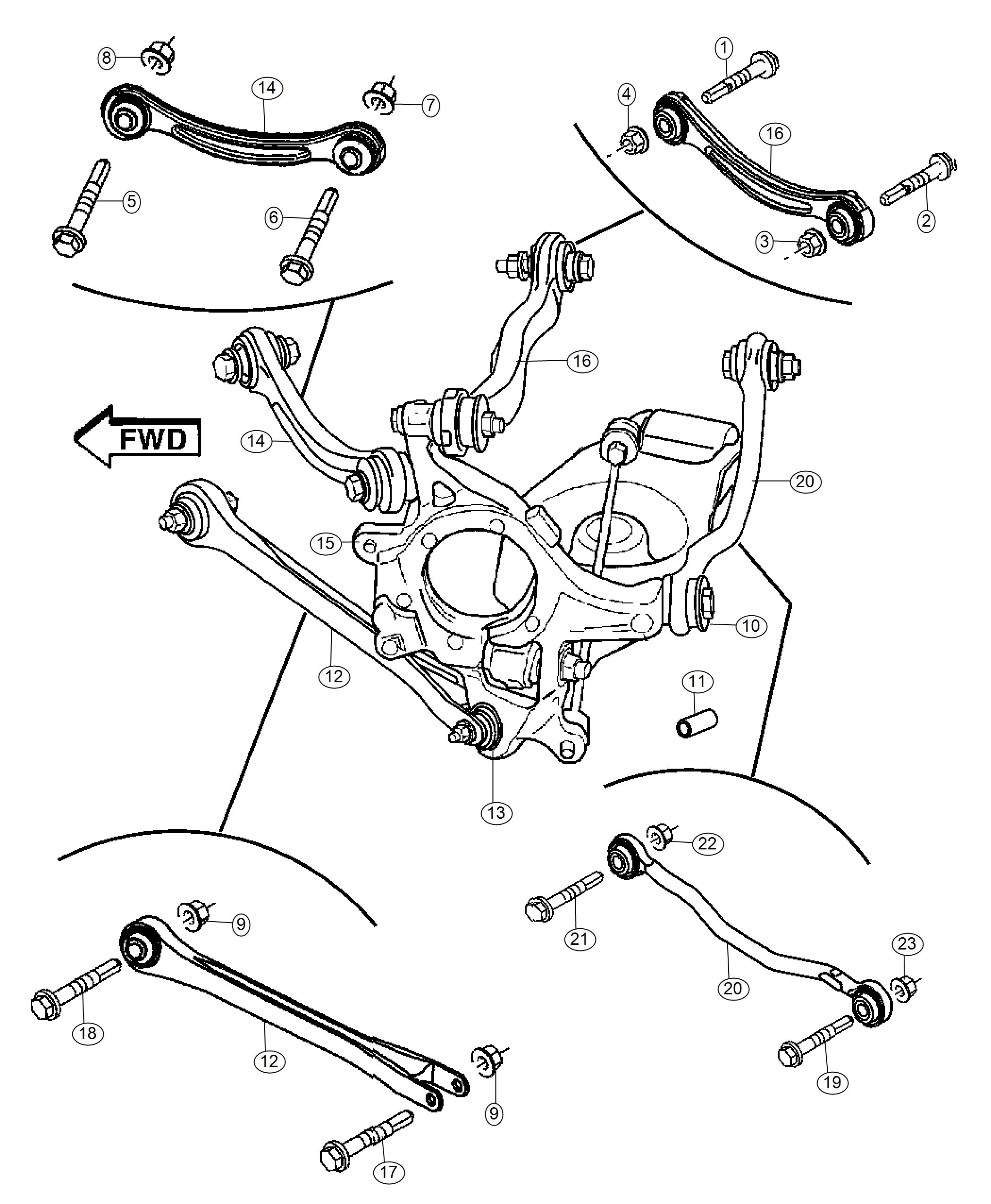 Diagram Suspension,Rear Links,Knuckles. for your Ram