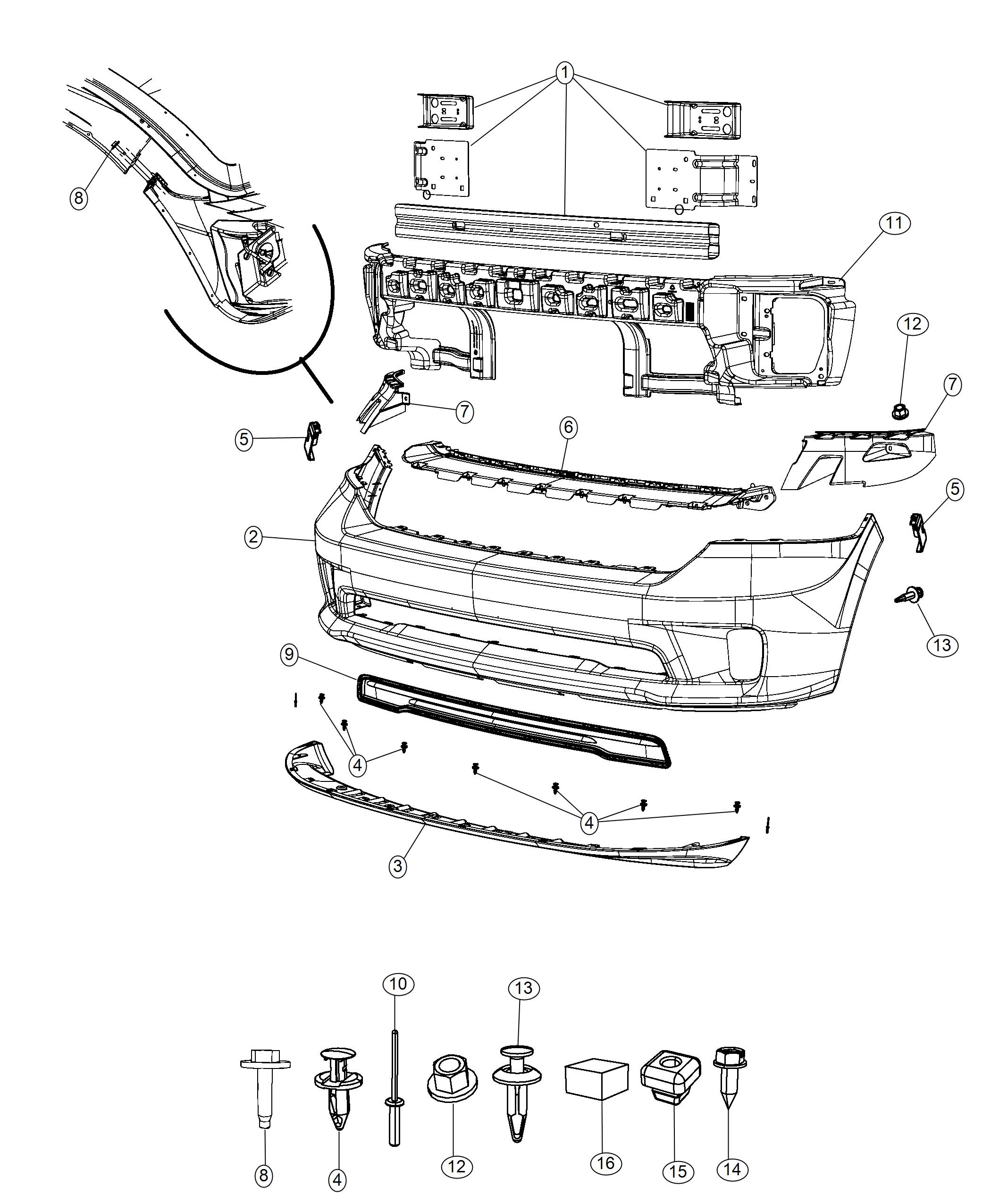 Diagram Fascia, Front, Body Color. for your Chrysler 300  M