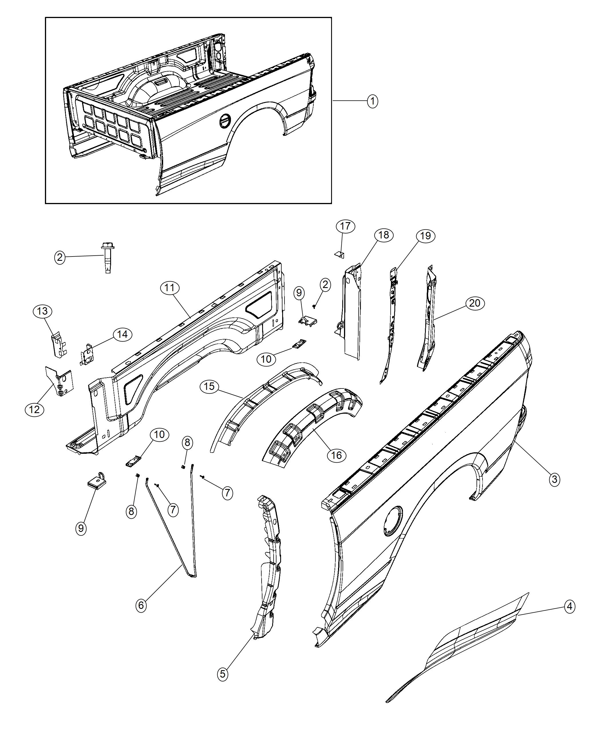 Diagram Pick-Up Box. for your Ram 1500  