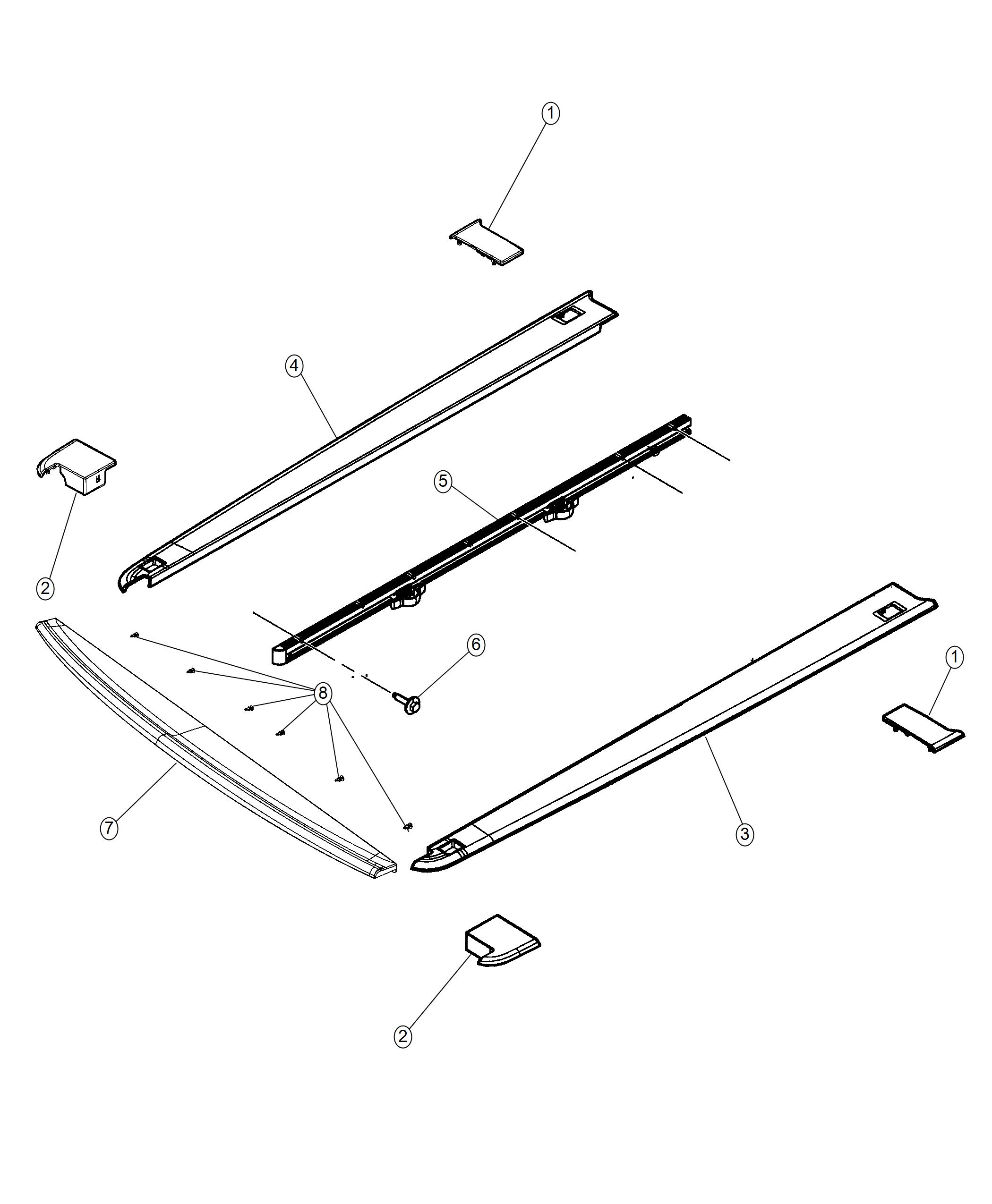 Diagram Pick-up Box, Rail Caps. for your Ram 1500  