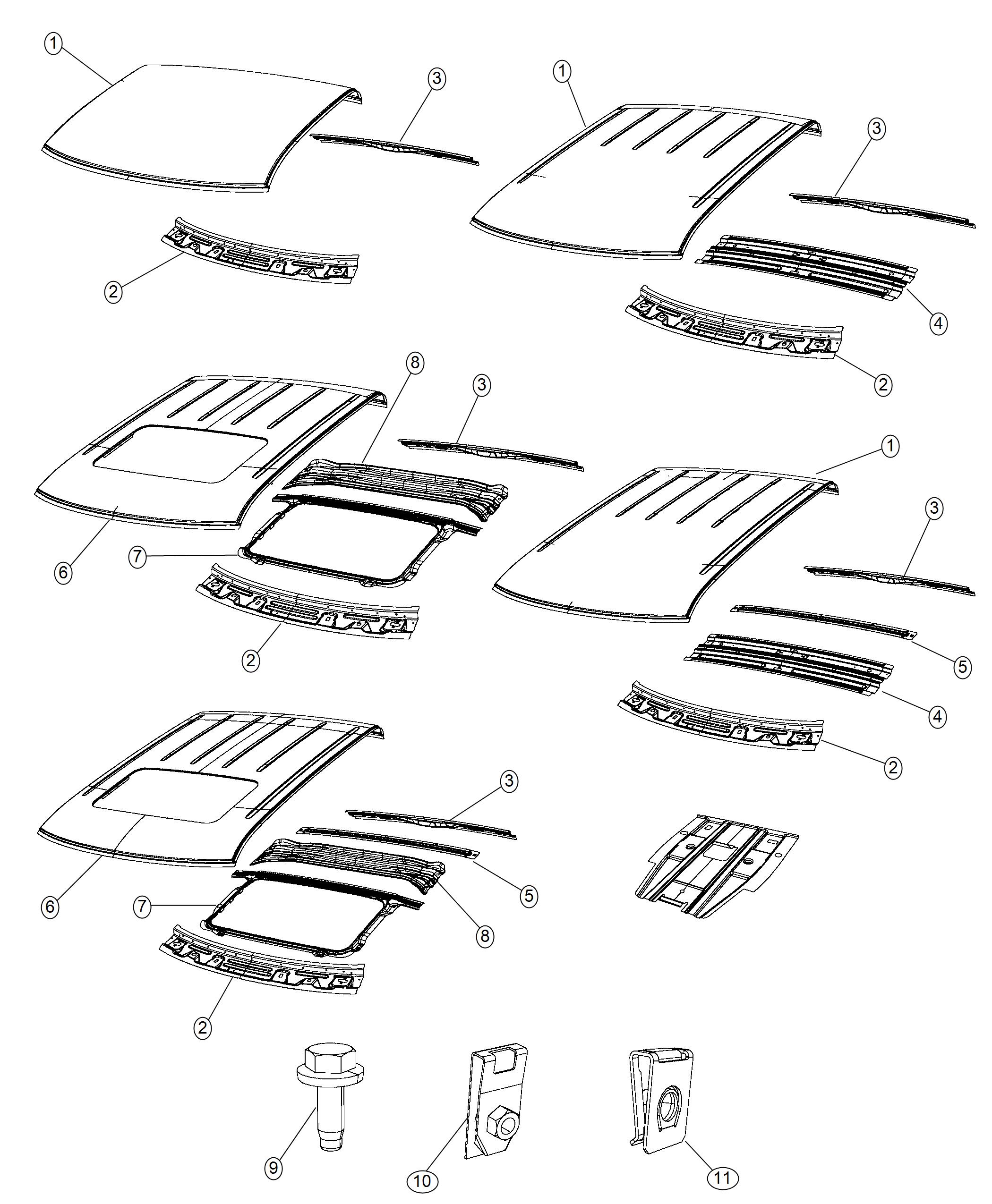 Diagram Panel, Roof. for your 2009 Ram 3500   