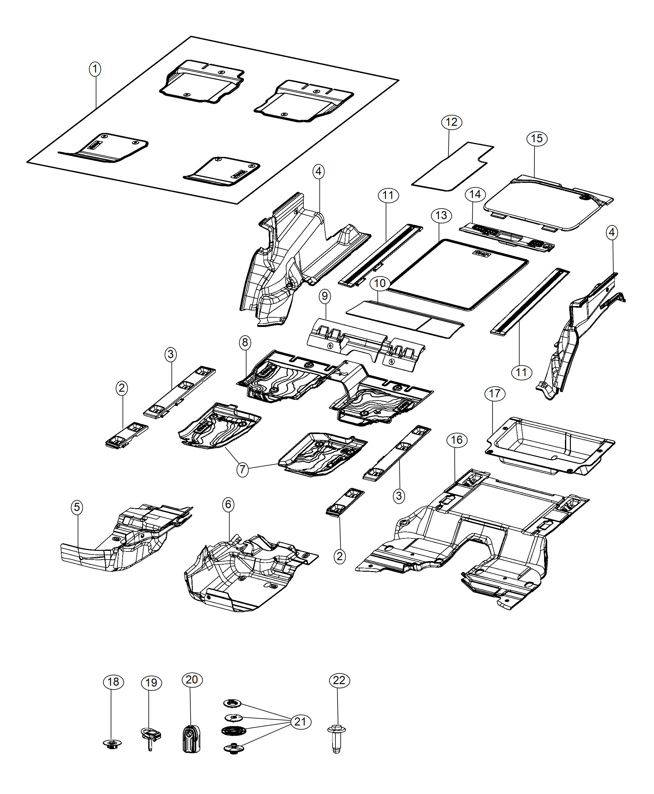 Diagram Carpet And Cargo Area. for your 2000 Chrysler 300  M 