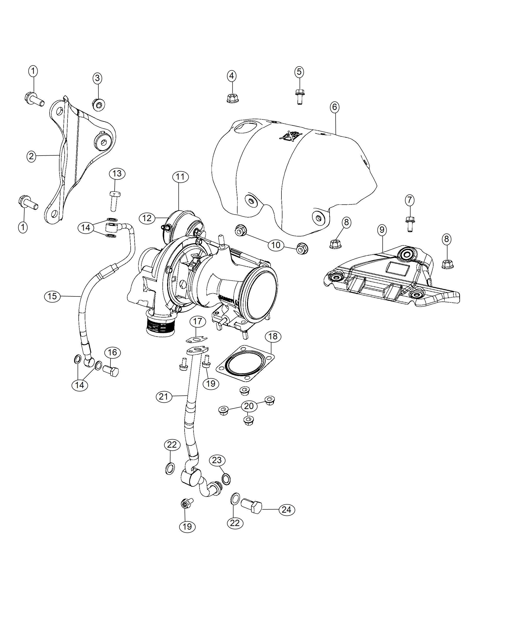 Diagram Turbocharger And Oil Hoses/Tubes 1.4L Turbocharged. for your Chrysler 300  M