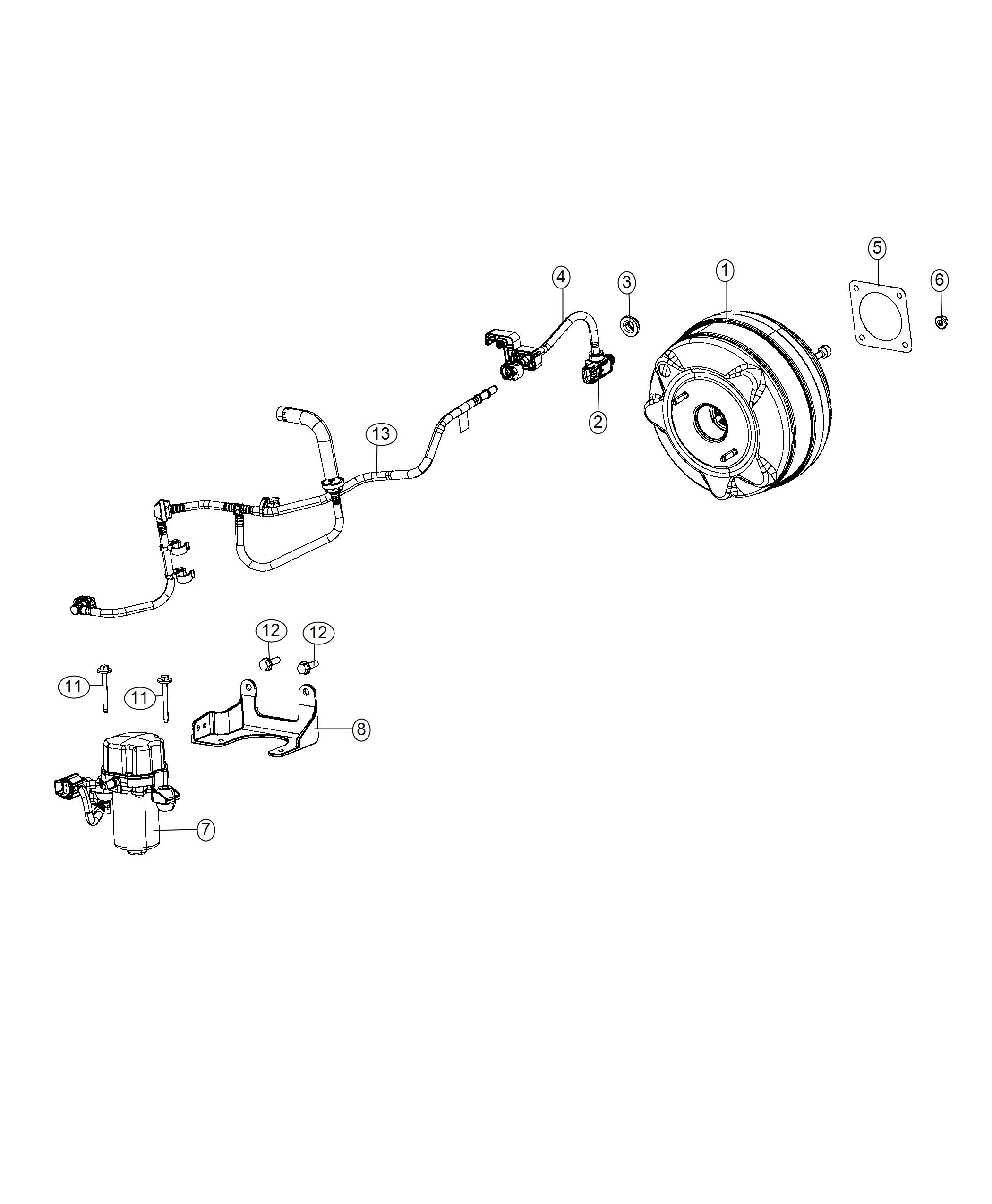 Booster and Pump Vacuum Power Brake. Diagram