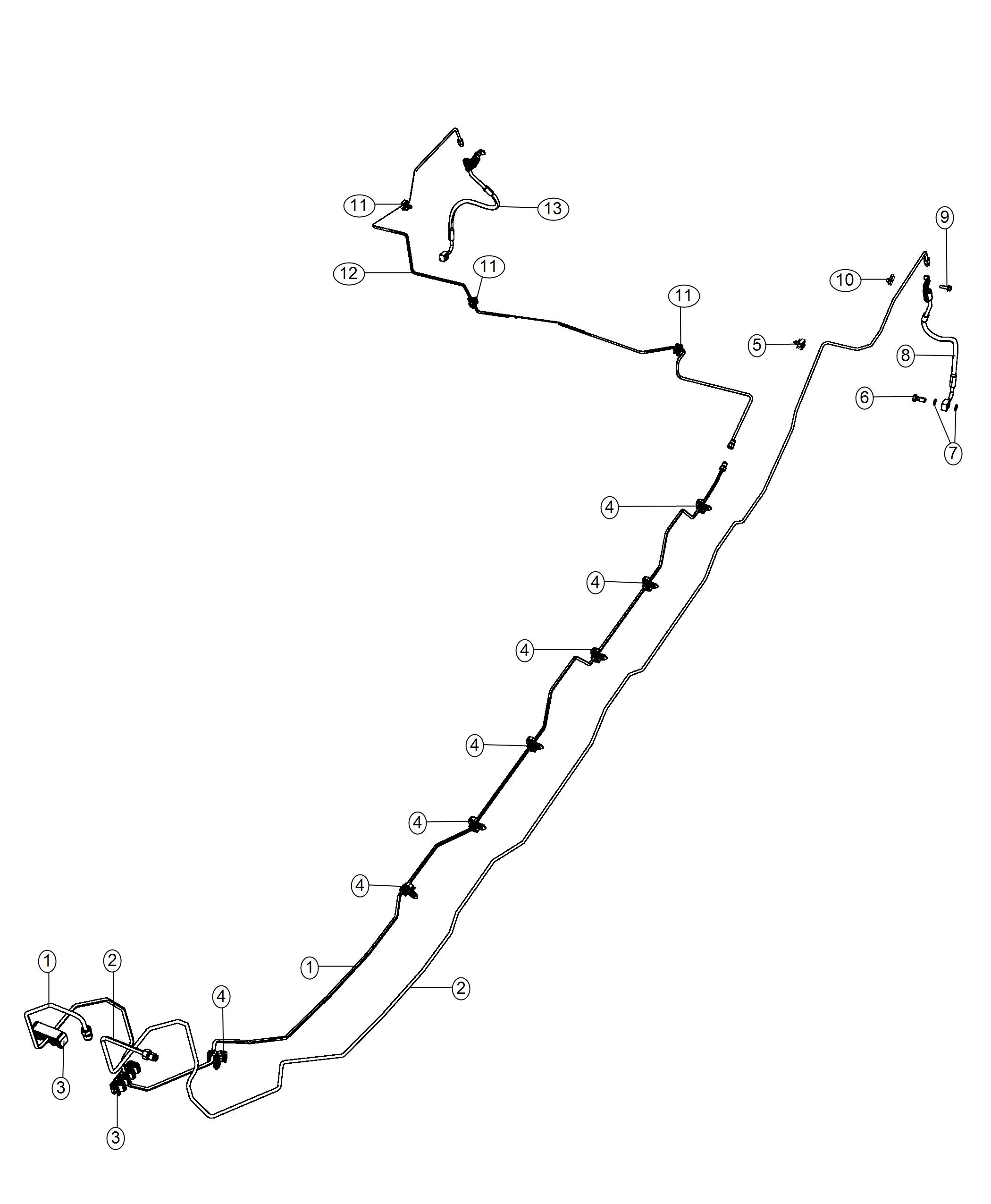 Diagram Brake Tubes and Hoses,Rear. for your 2004 Chrysler 300  M 