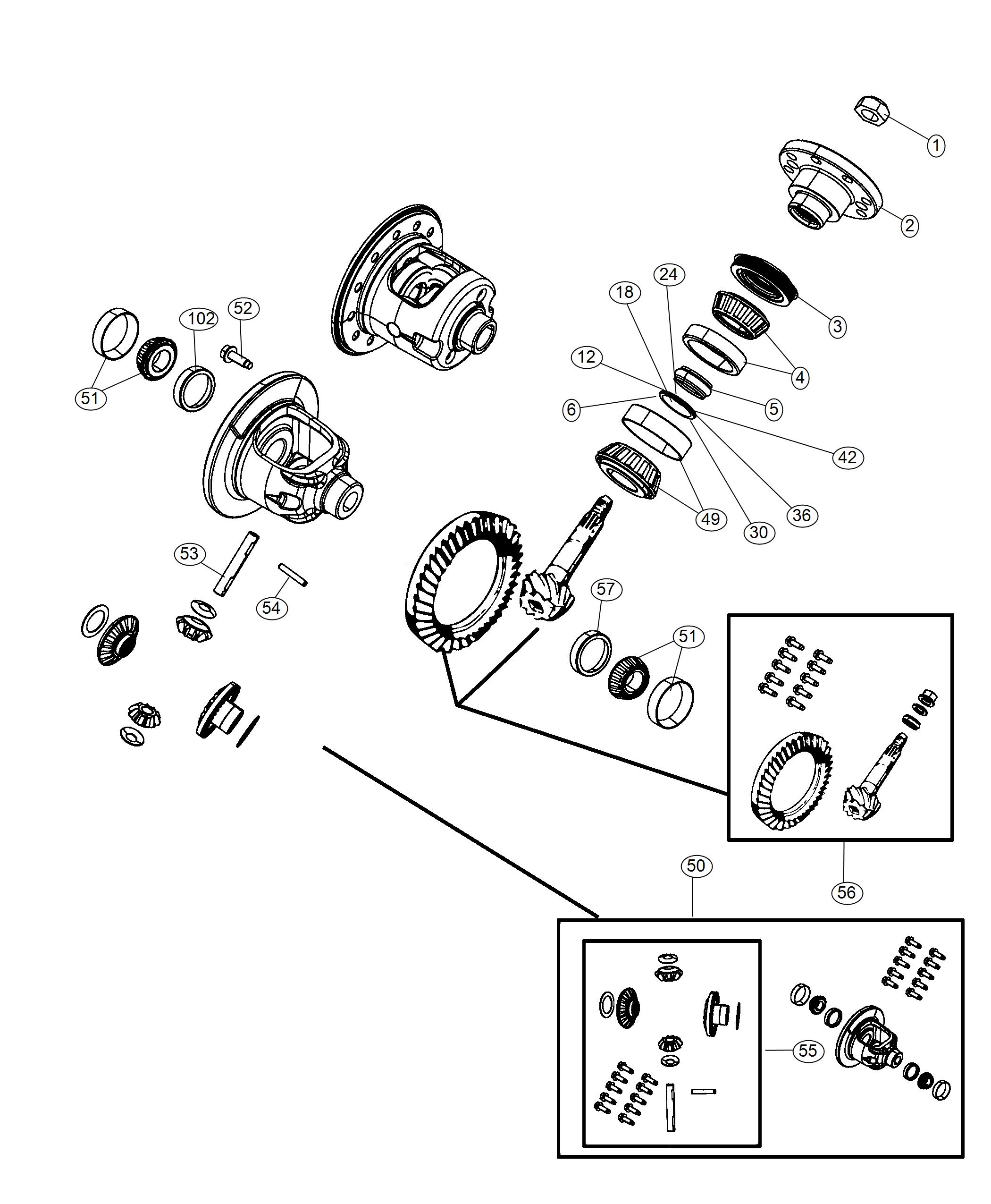 Diagram Differential Assembly. for your Chrysler 300  M