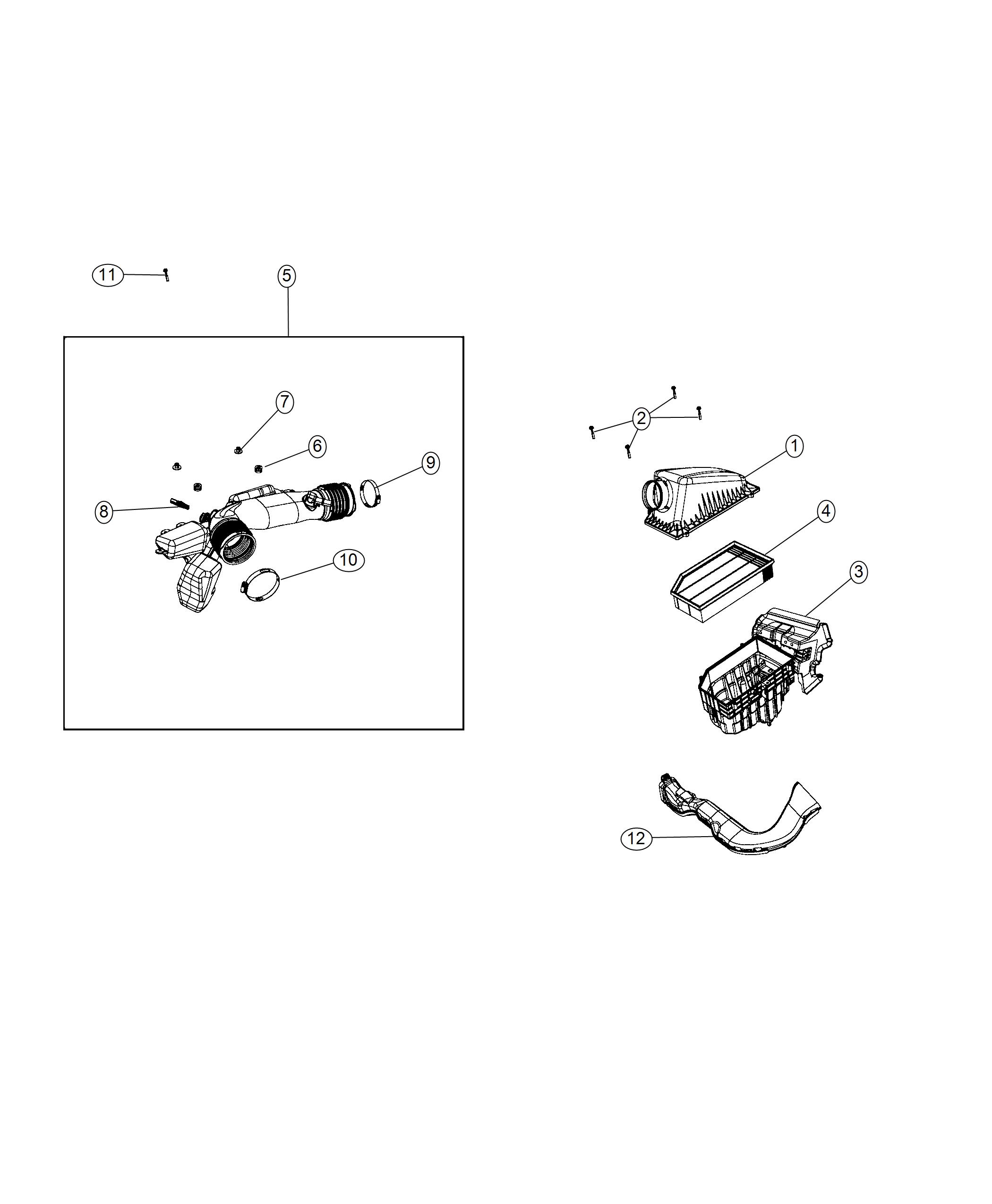 Diagram Air Cleaner 3.6L [3.6L V6 24V VVT Engine Upg I w/ESS]. for your Jeep Wrangler  