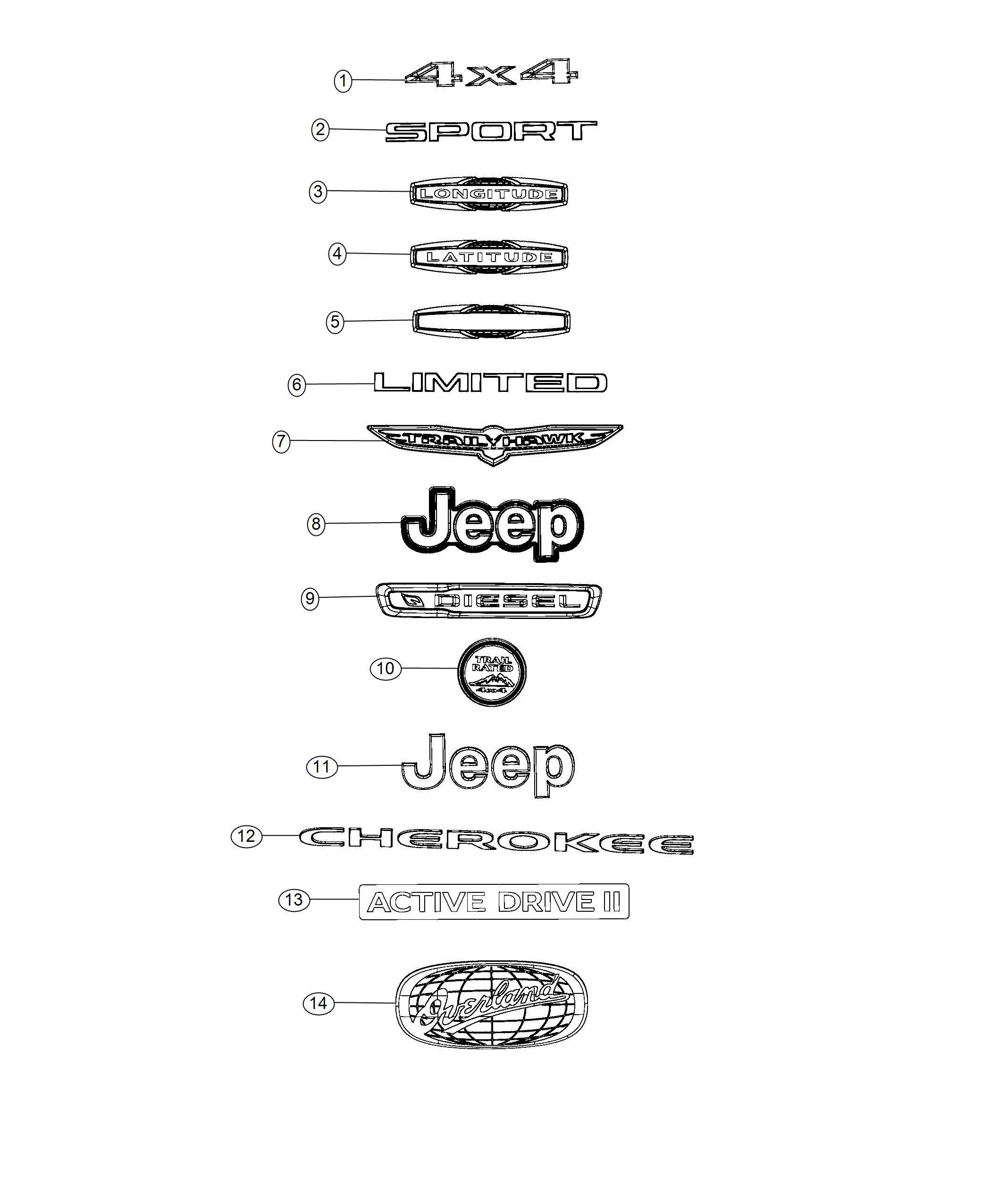 Diagram Nameplates, Emblems and Medallions. for your 2019 Dodge Journey  SE 