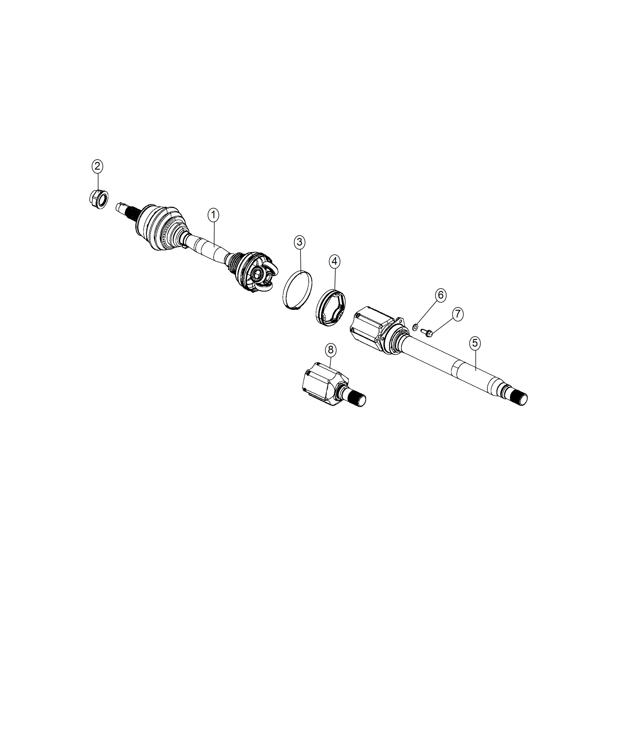 Diagram Front Axle Halfshaft. for your Dodge