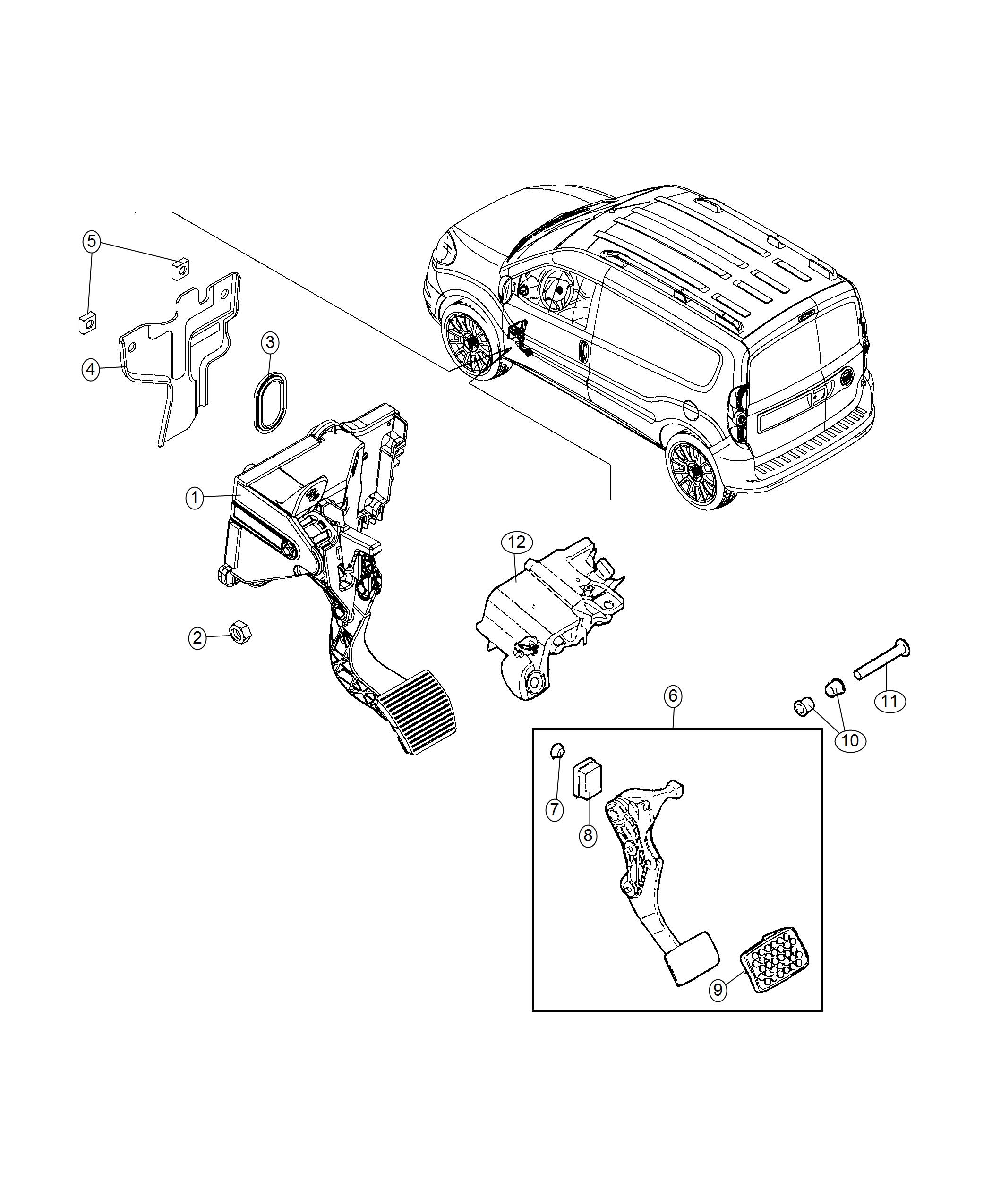 Diagram Pedal. for your Ram ProMaster City  