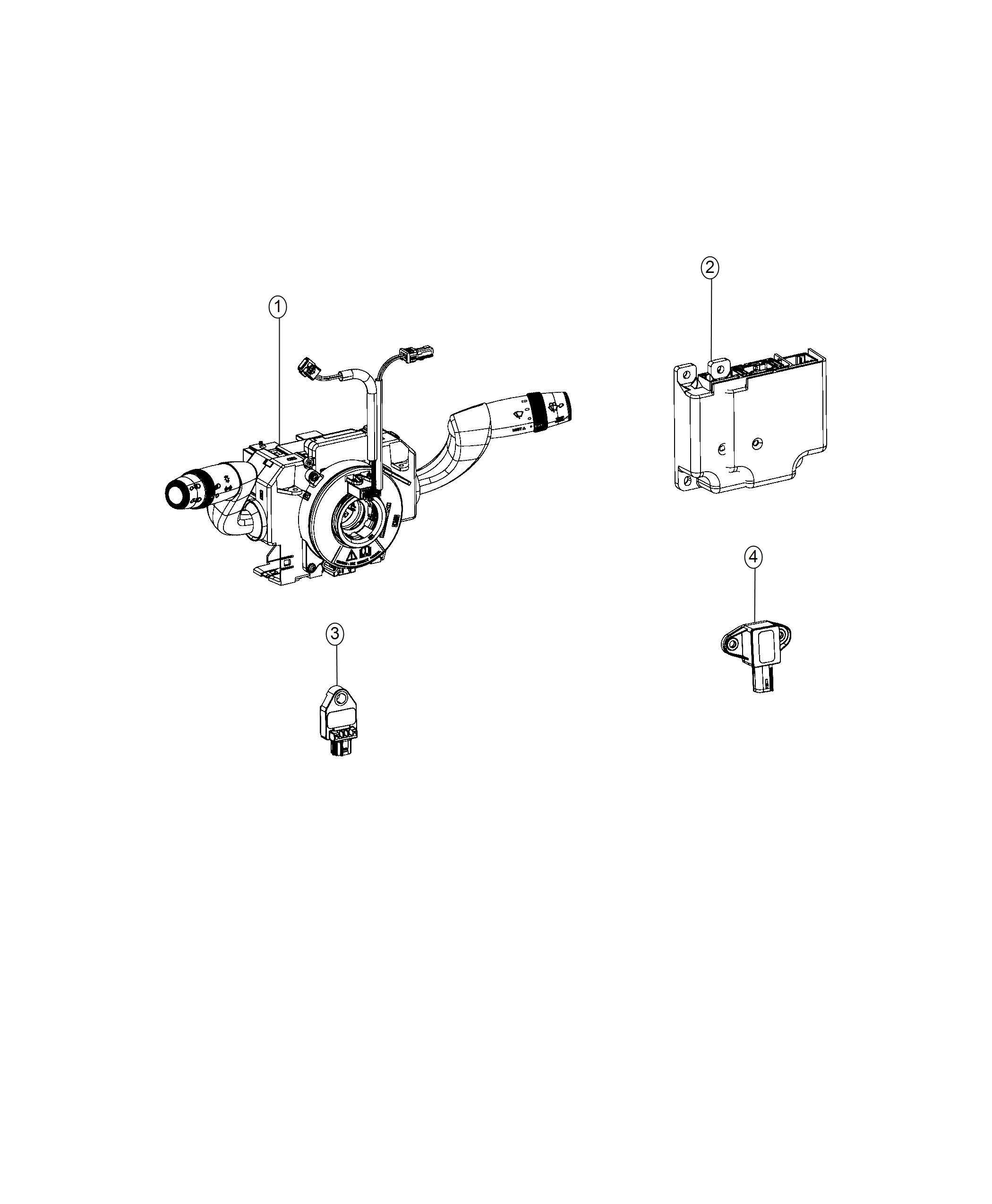 Diagram Air Bag Modules , Impact Sensors and Clocksprings. for your 1997 Dodge Avenger   