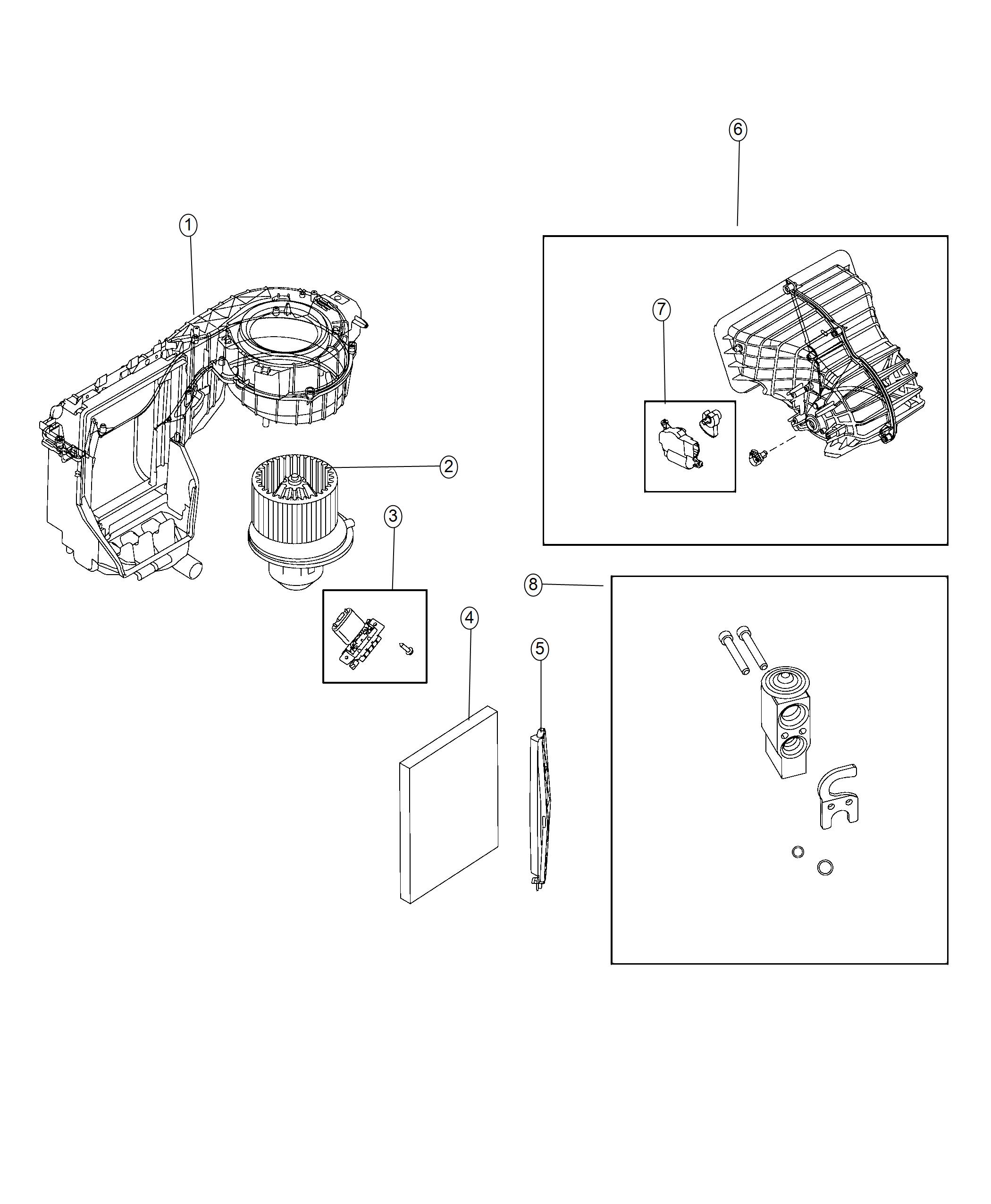 Diagram Blower Housing And Related Parts. for your 2000 Chrysler 300  M 