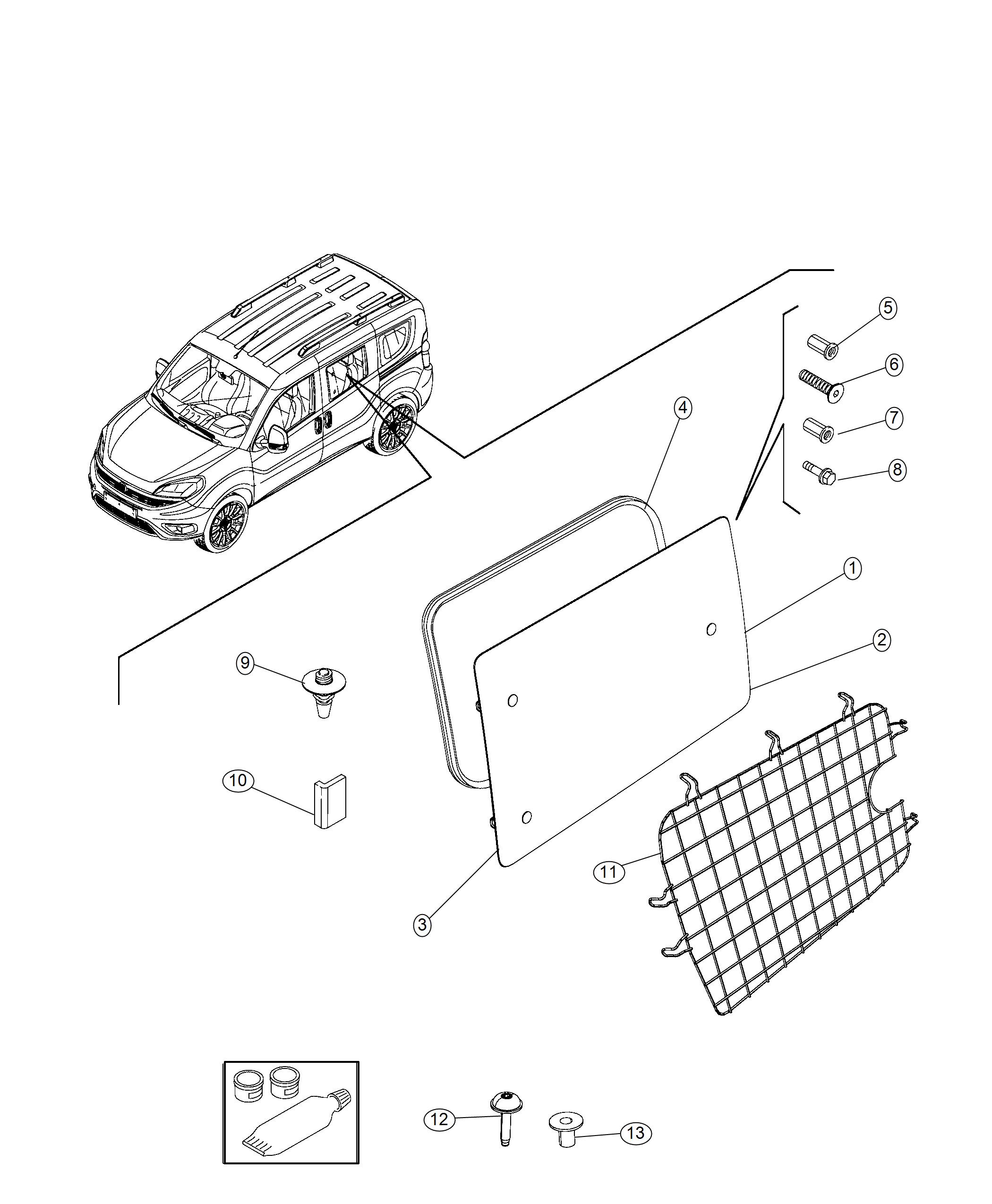 Diagram Rear Side Windows. for your Chrysler 300  M