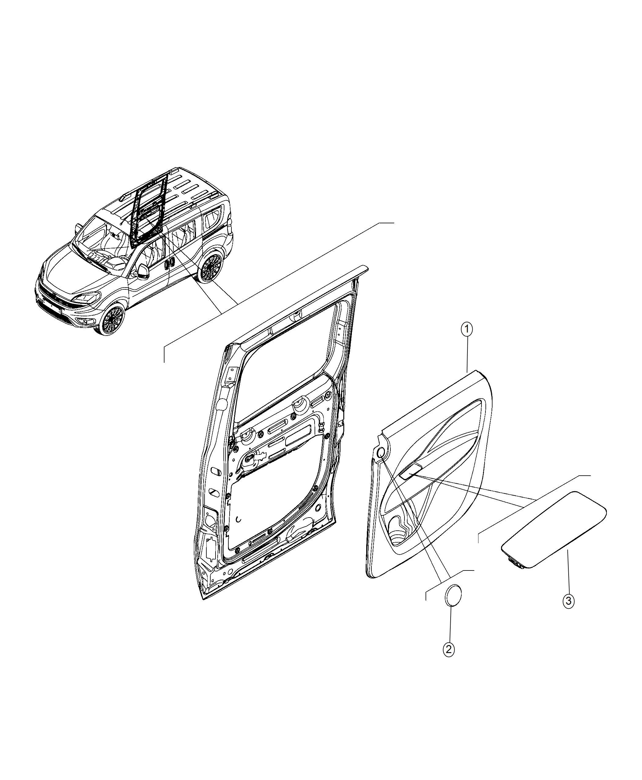 Diagram Rear Door Trim Panels. for your Ram ProMaster City  