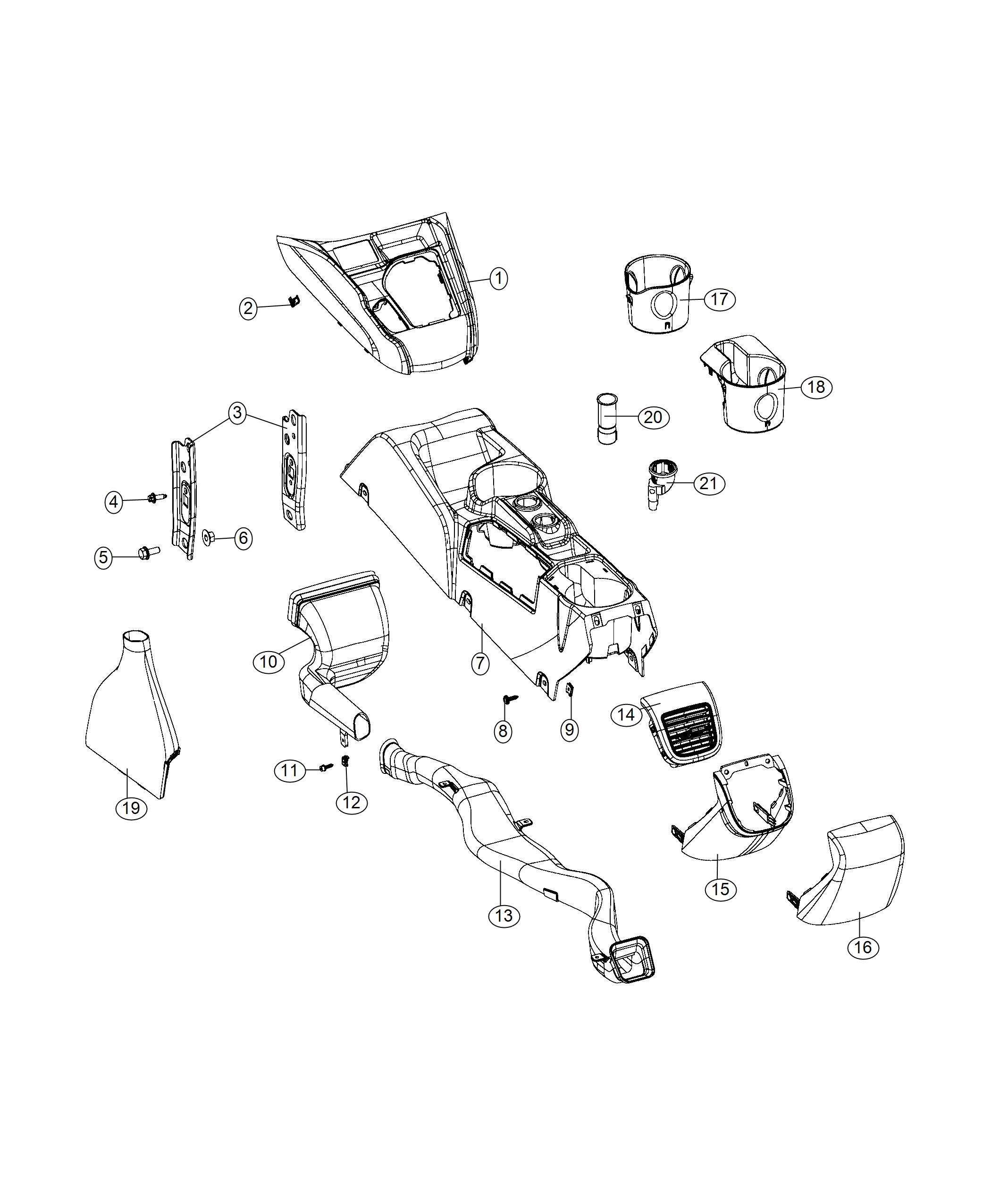 Diagram Console Floor Front. for your 2000 Chrysler 300  M 