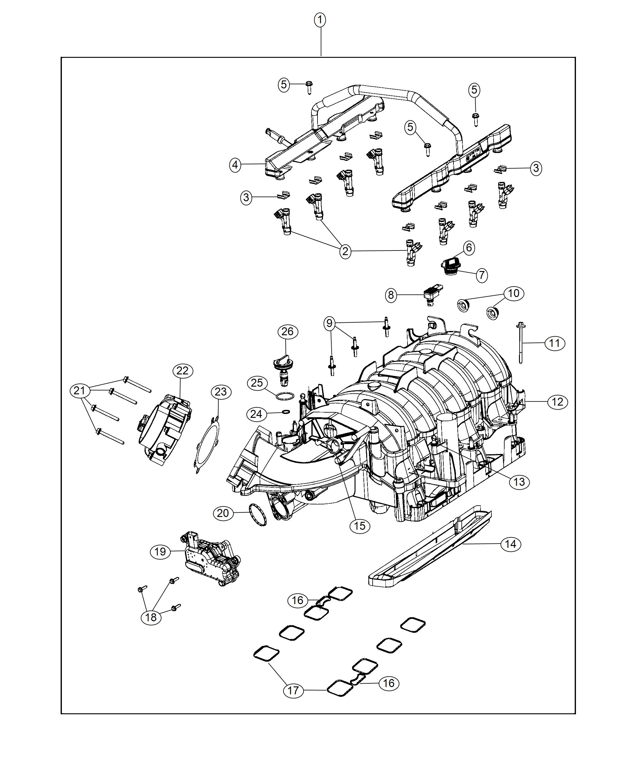 Diagram Engine Intake Manifold 6.4L. for your Ram 4500  