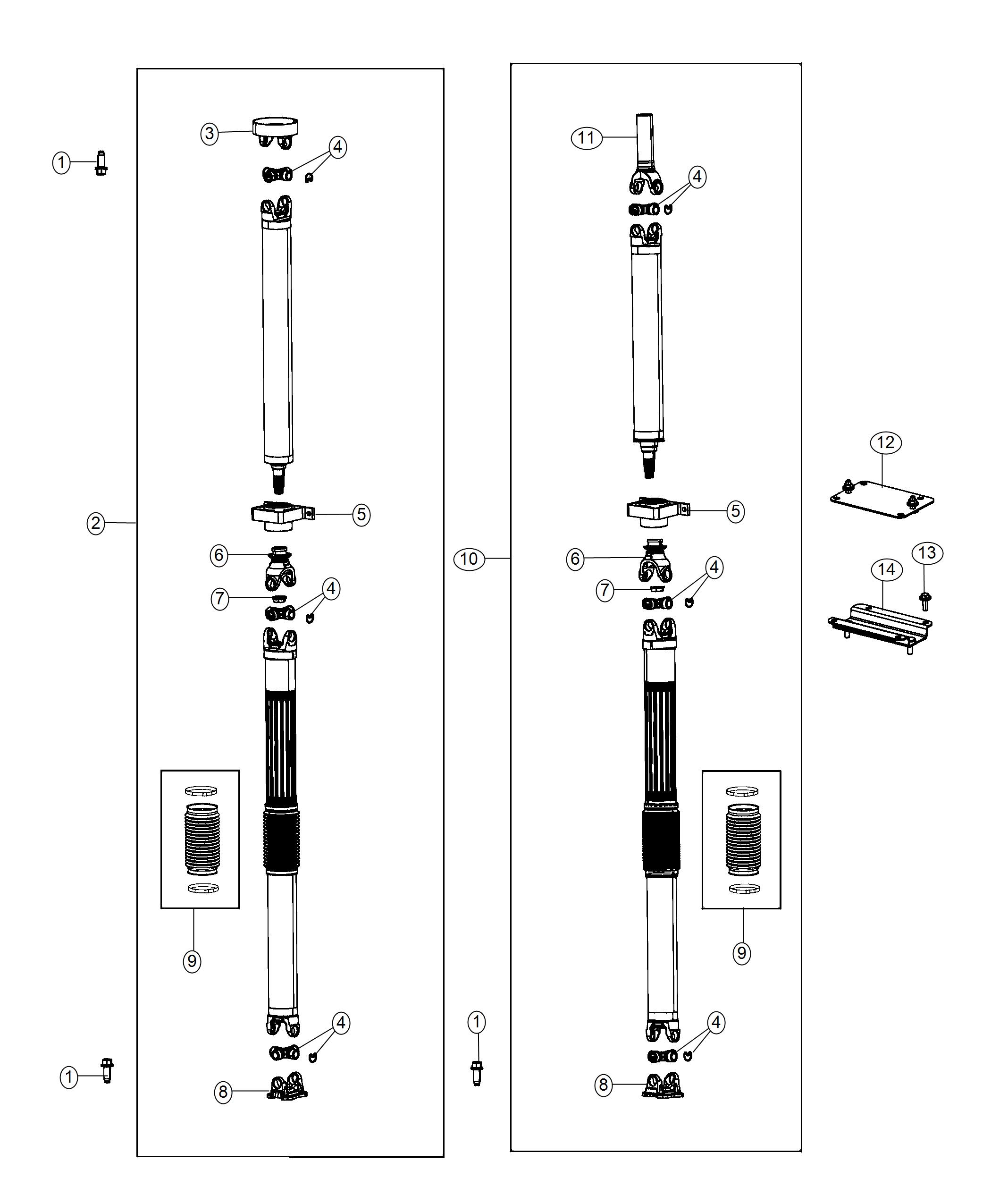 Diagram Shaft, Drive, 2-Piece. for your Chrysler 300  M