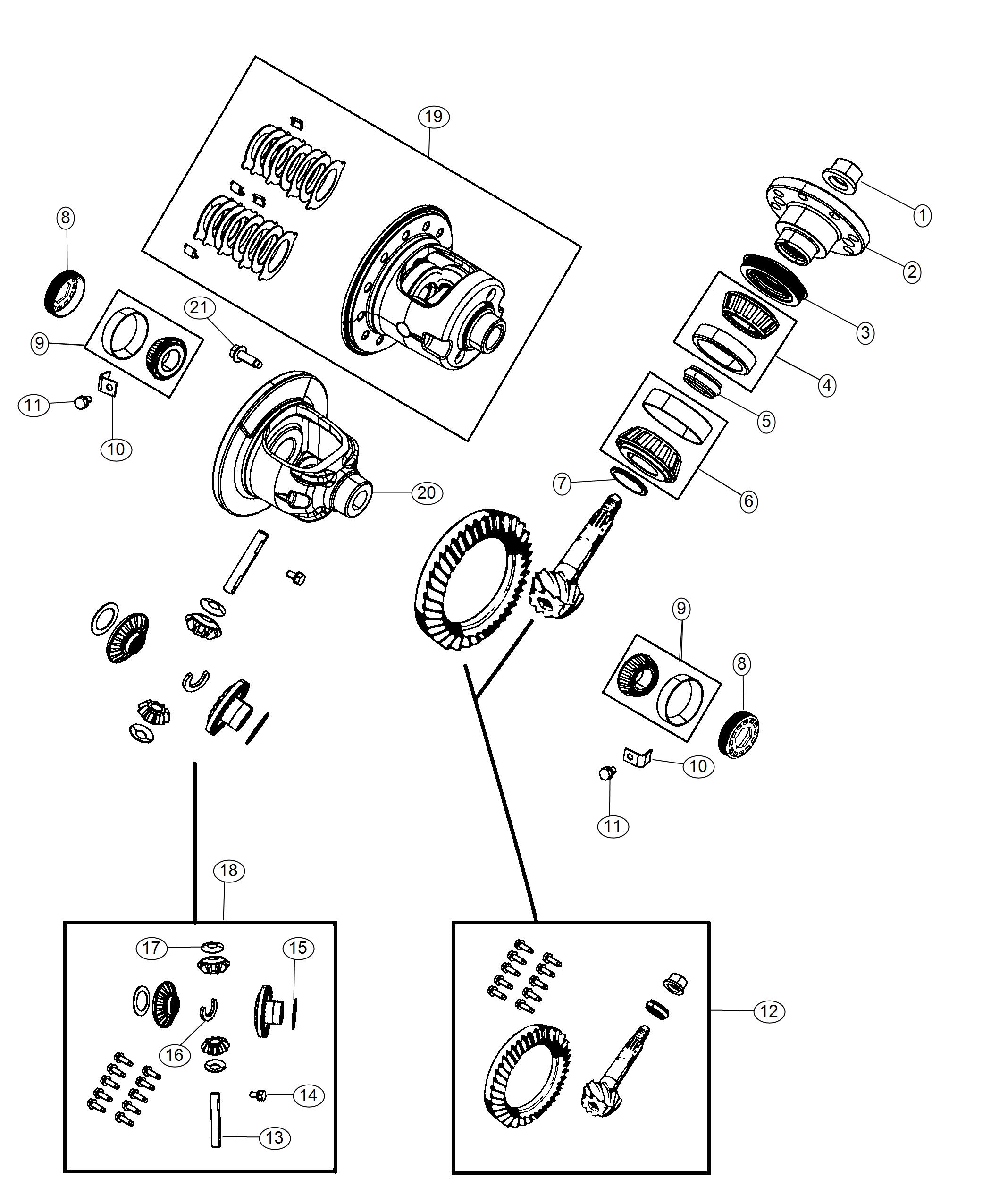 Diagram Differential Assembly. for your 2000 Chrysler 300  M 