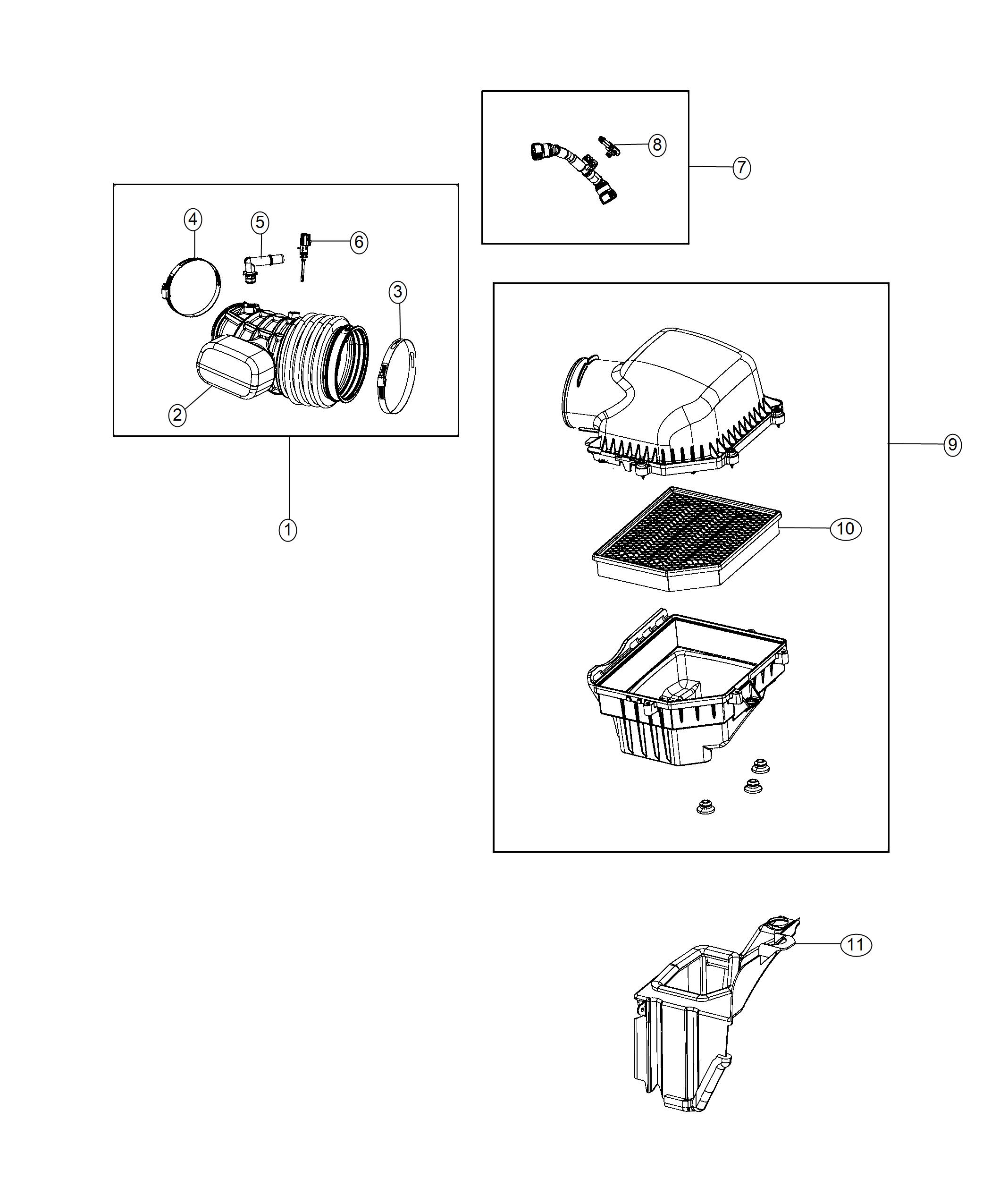 Air Cleaner 6.2L [6.2L SUPERCHARGED HEMI V8 SRT ENGINE]. Diagram